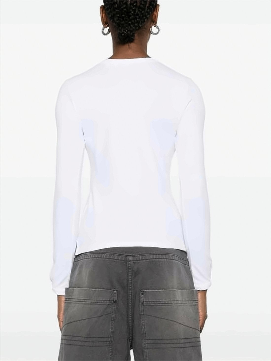 Fitted Long-Sleeved Cardigan with Round Neckline