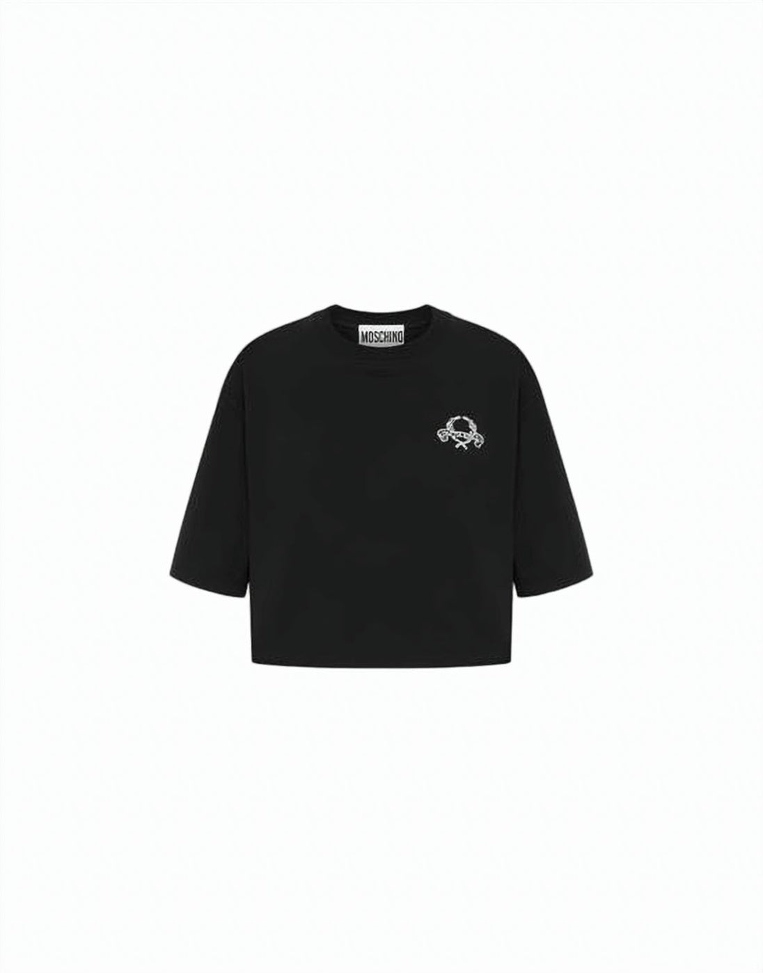 Cropped Black Short-Sleeve T-Shirt