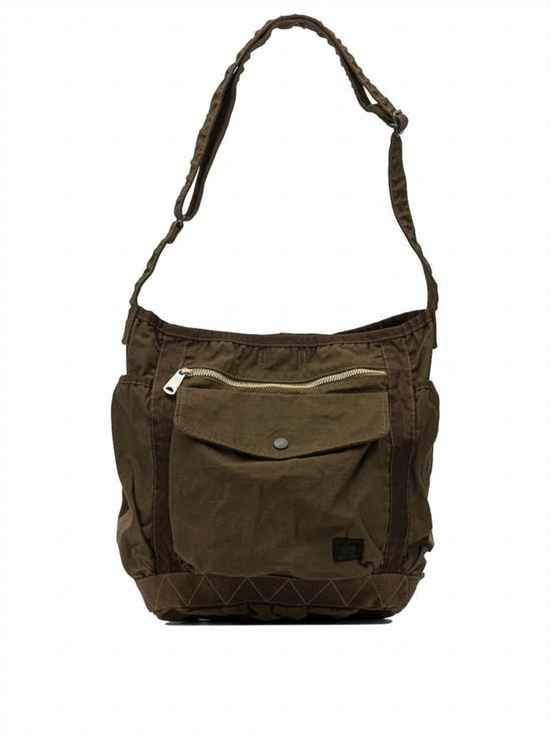Nylon Crossbody Bag with Flap Pocket