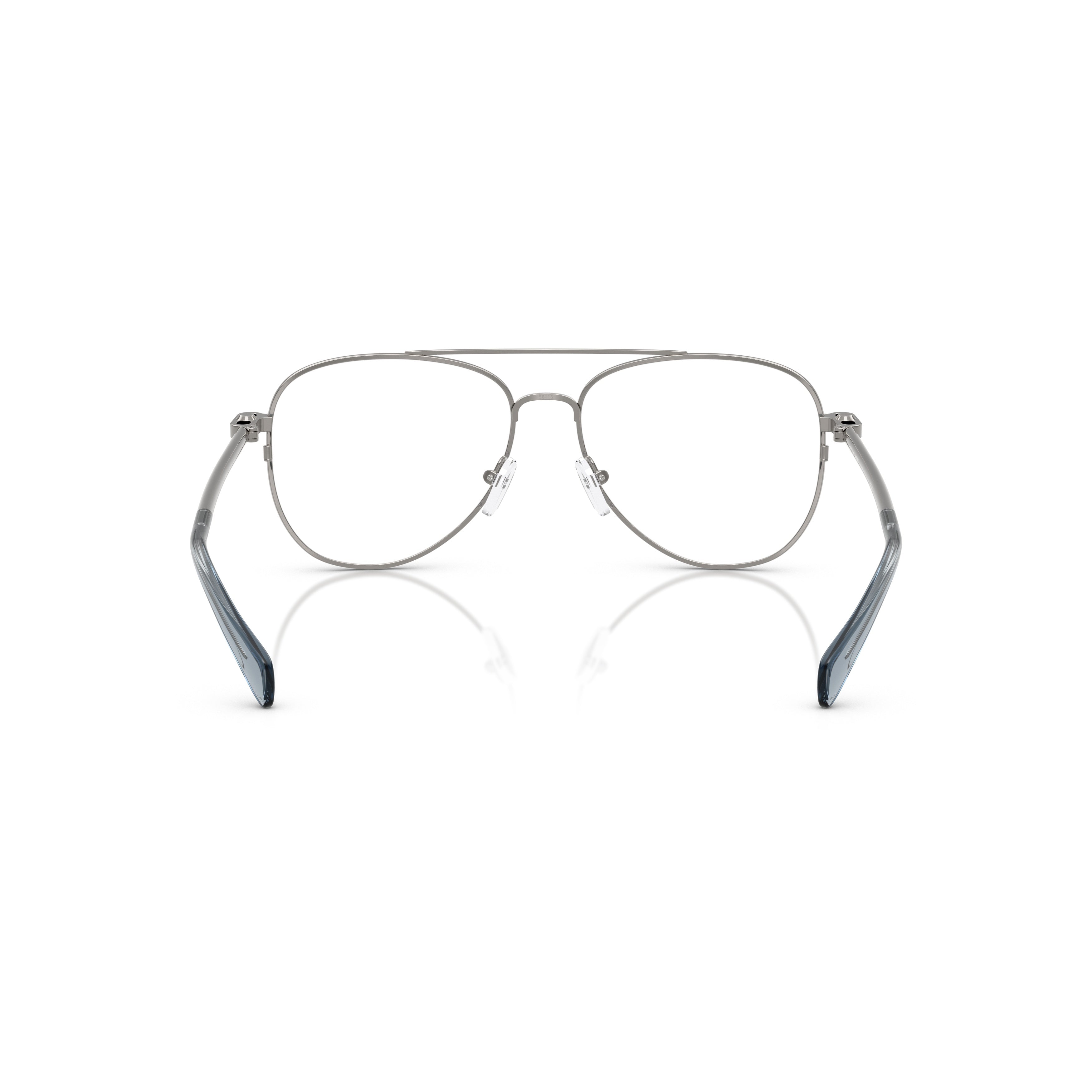 0mk3089 Double Bridge Silver Metal Sunglasses with Rounded Lenses