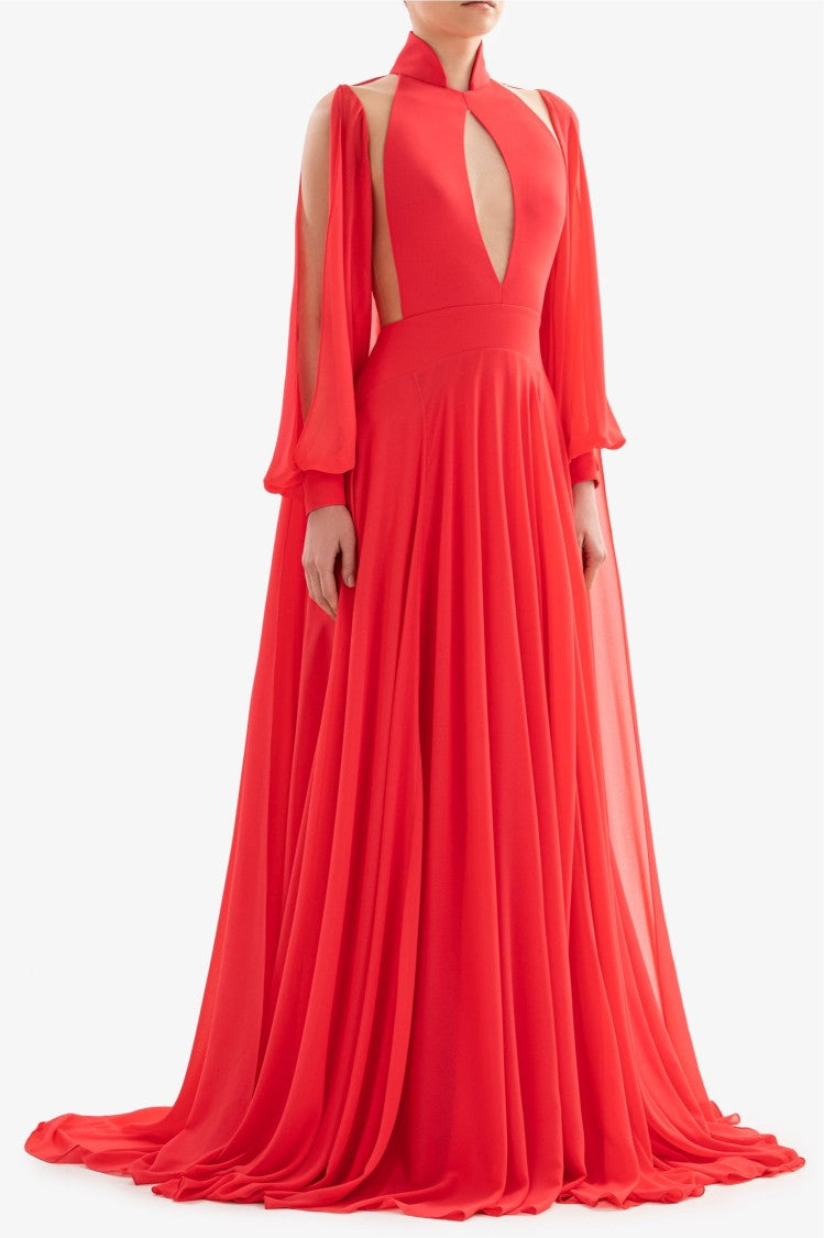 Crepe Georgette Long Dress
