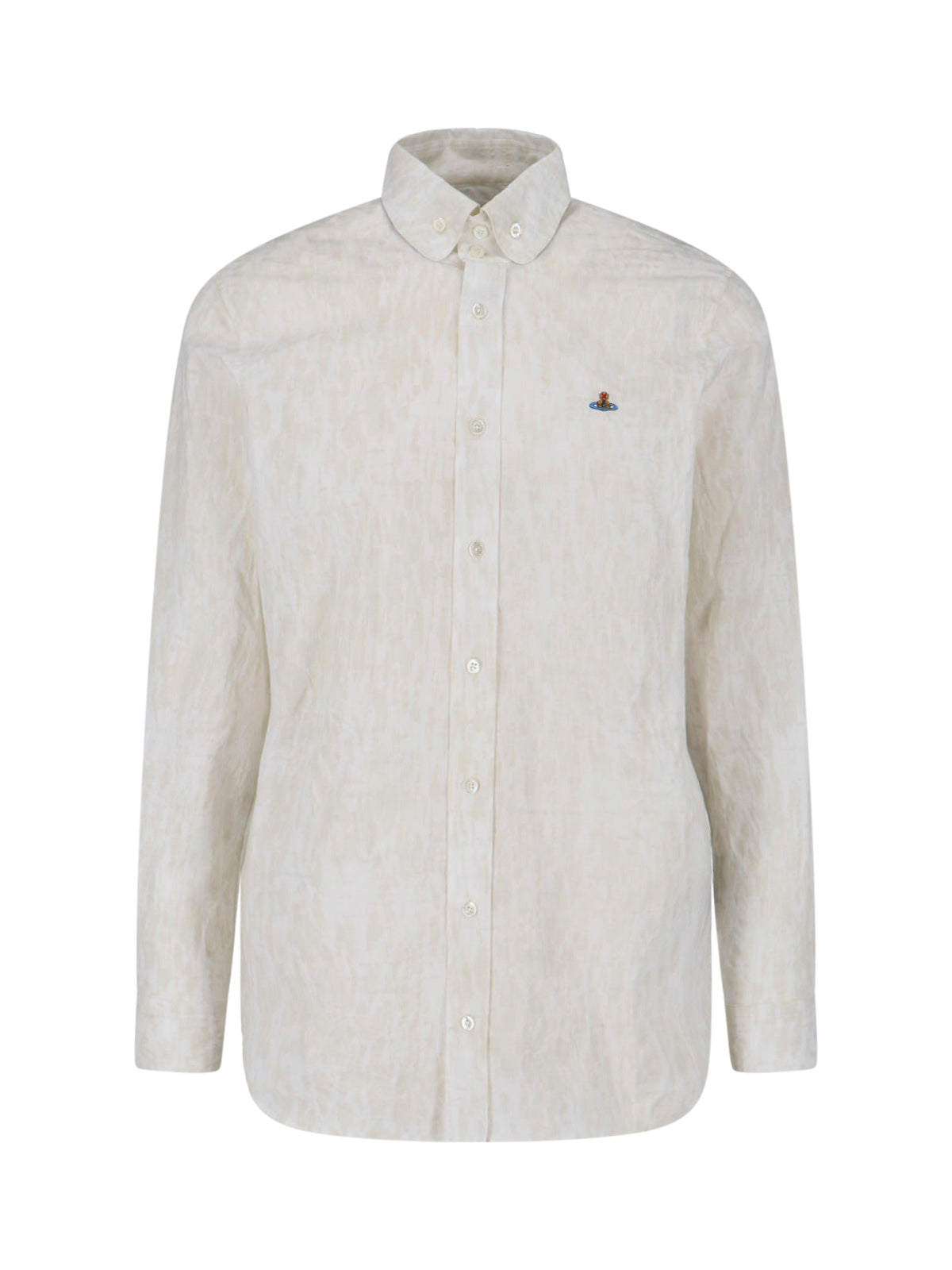 White Orb Cotton Blend Casual Shirt