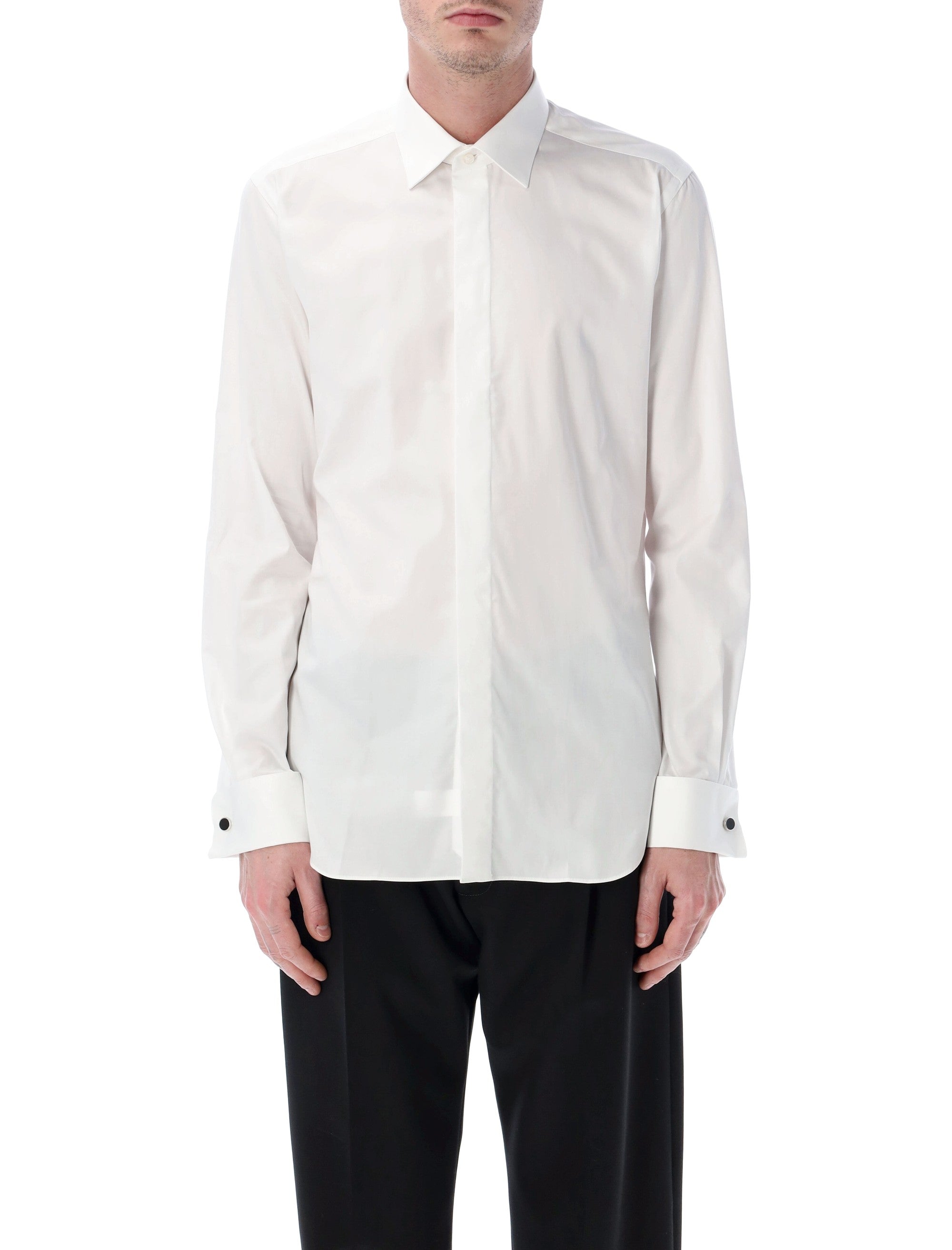 White Shirt With Italian Collar