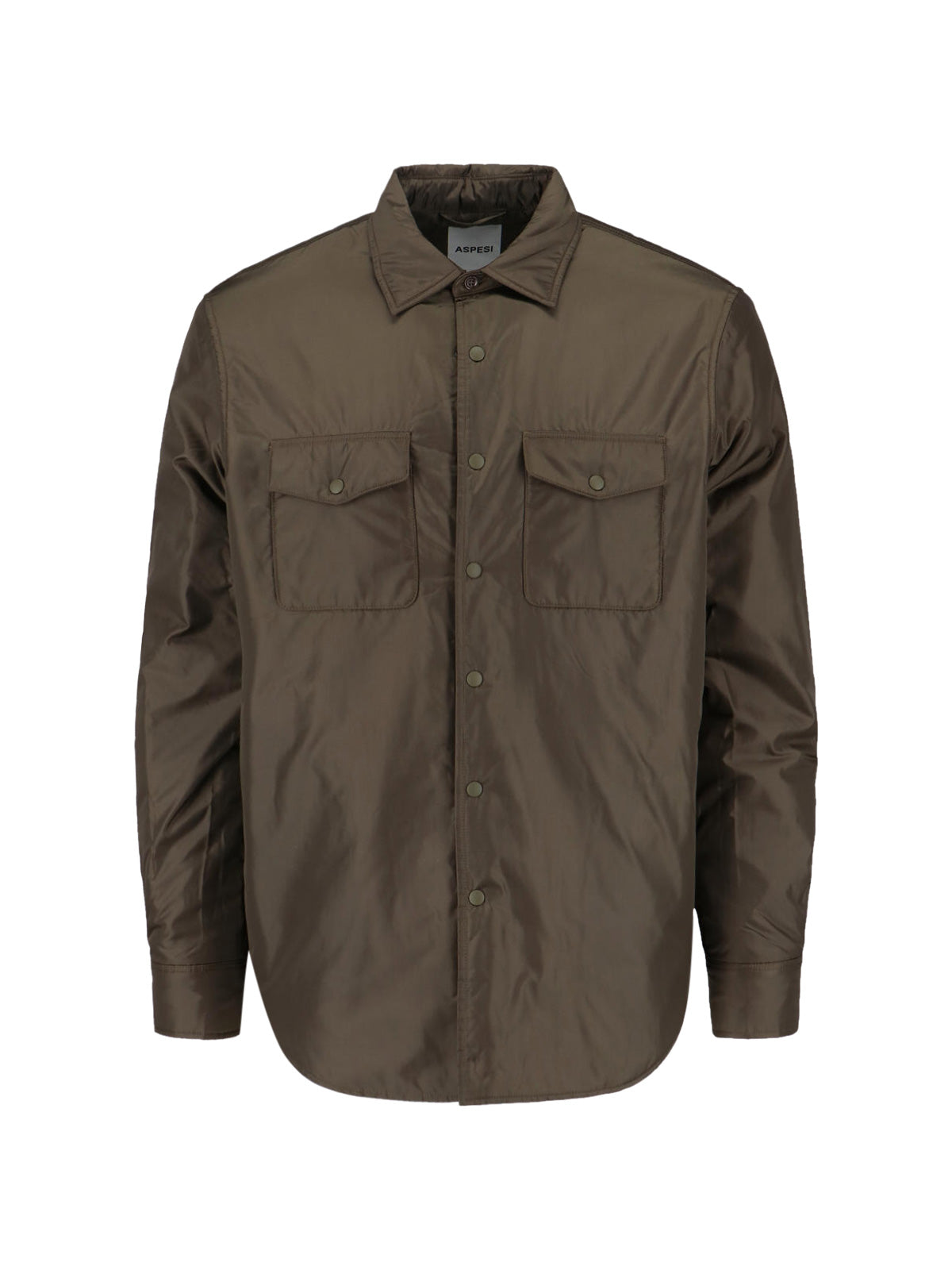 Nylon Shirt Jacket, Green, Classic Collar