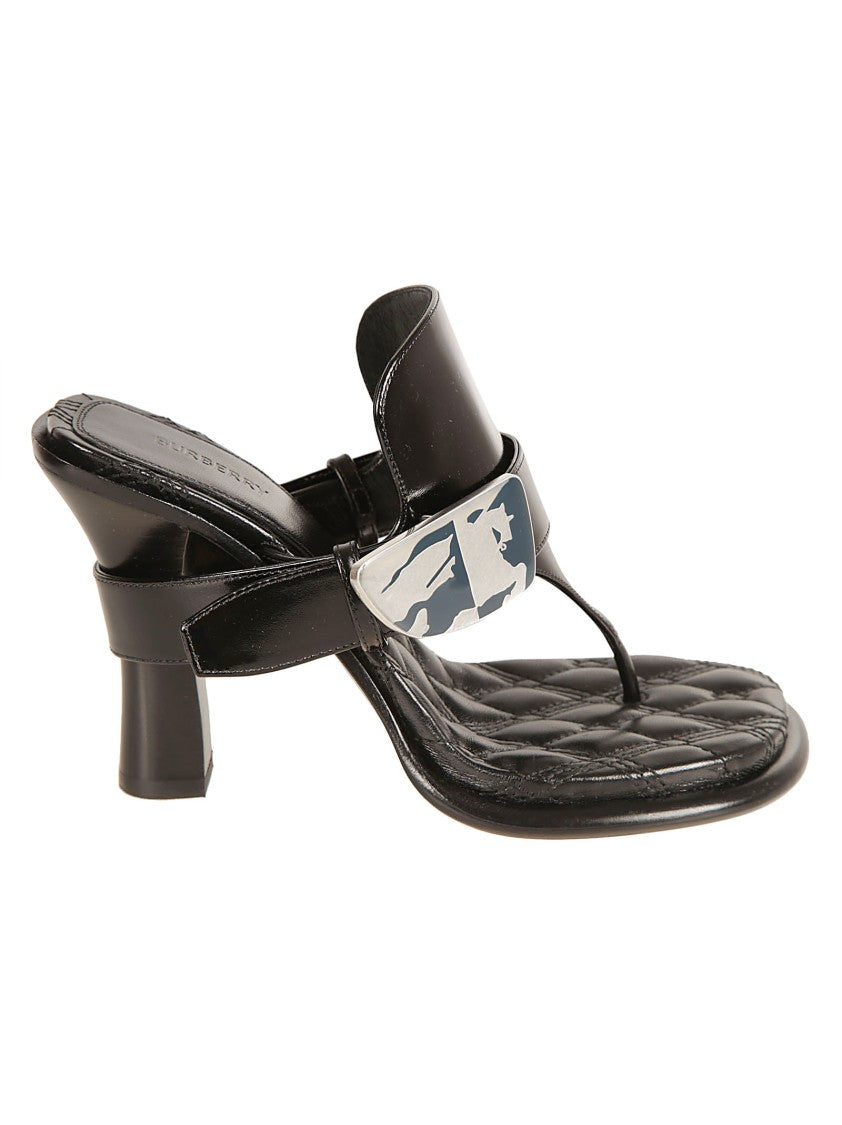 Quilted Black Leather Sandals