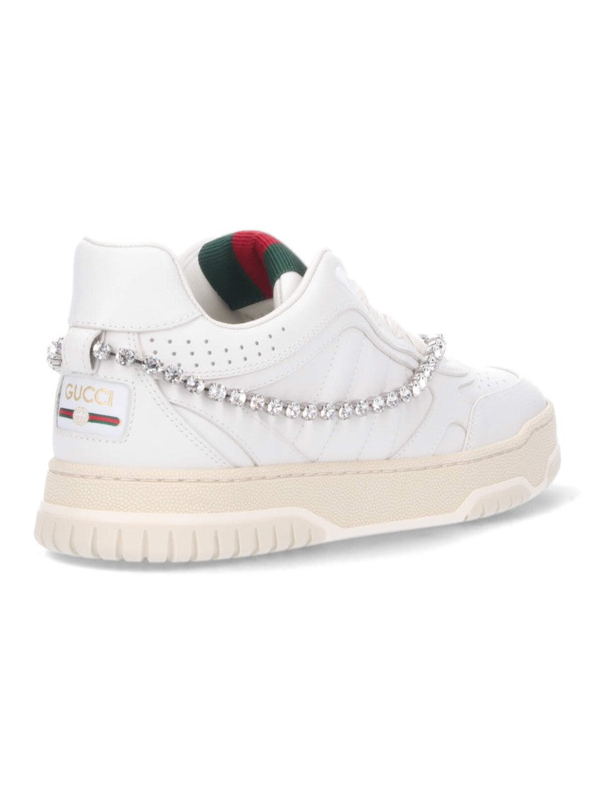 Re-Web' Sneakers With Crystals – White