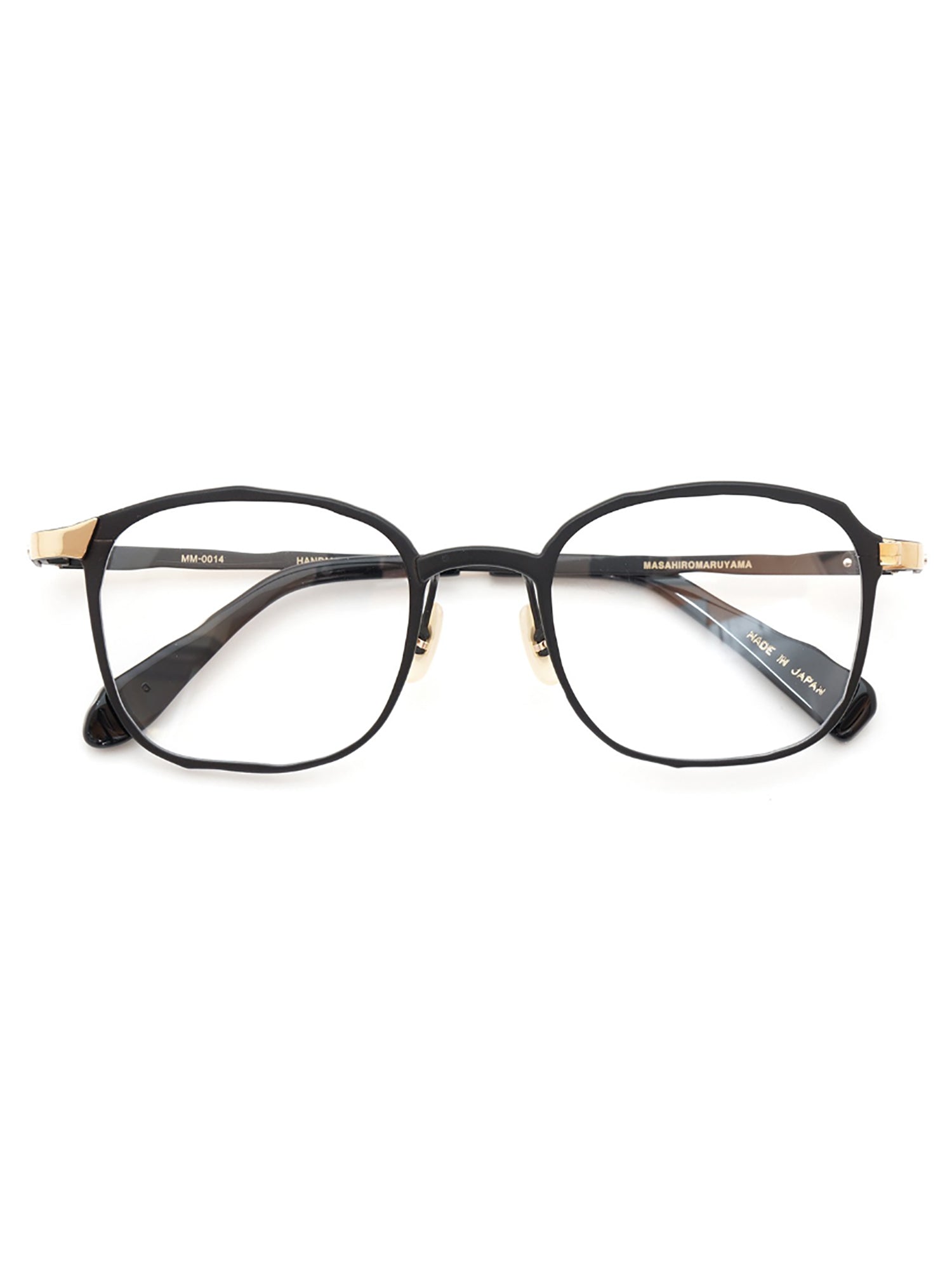 Geometric Optical Frames in Black with Gold Accents