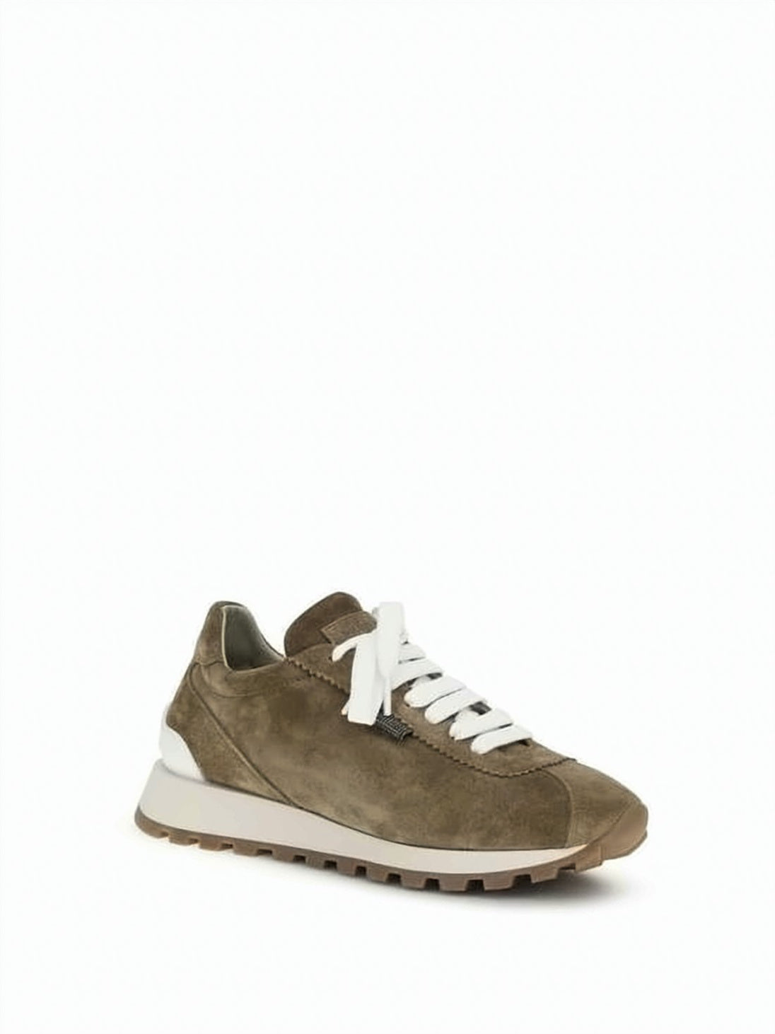 Shiny Tab Detail Suede Running Sneakers