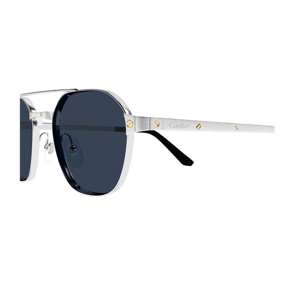 Ct0571S Santos De Cartier Srebrne Okulary Przeciwsłoneczne Polaryzacyjne