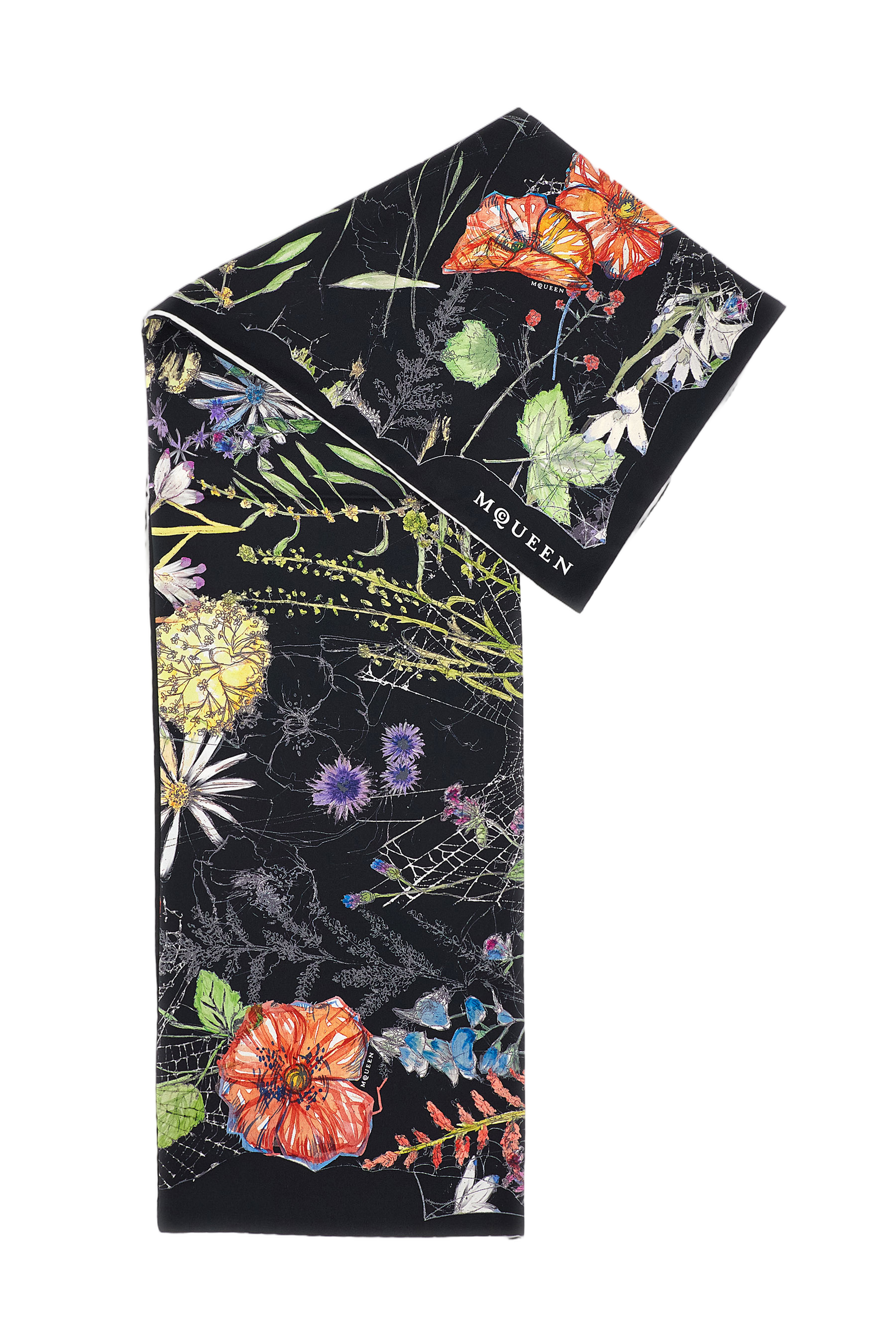 SPIDER FLORAL SILK SCARF