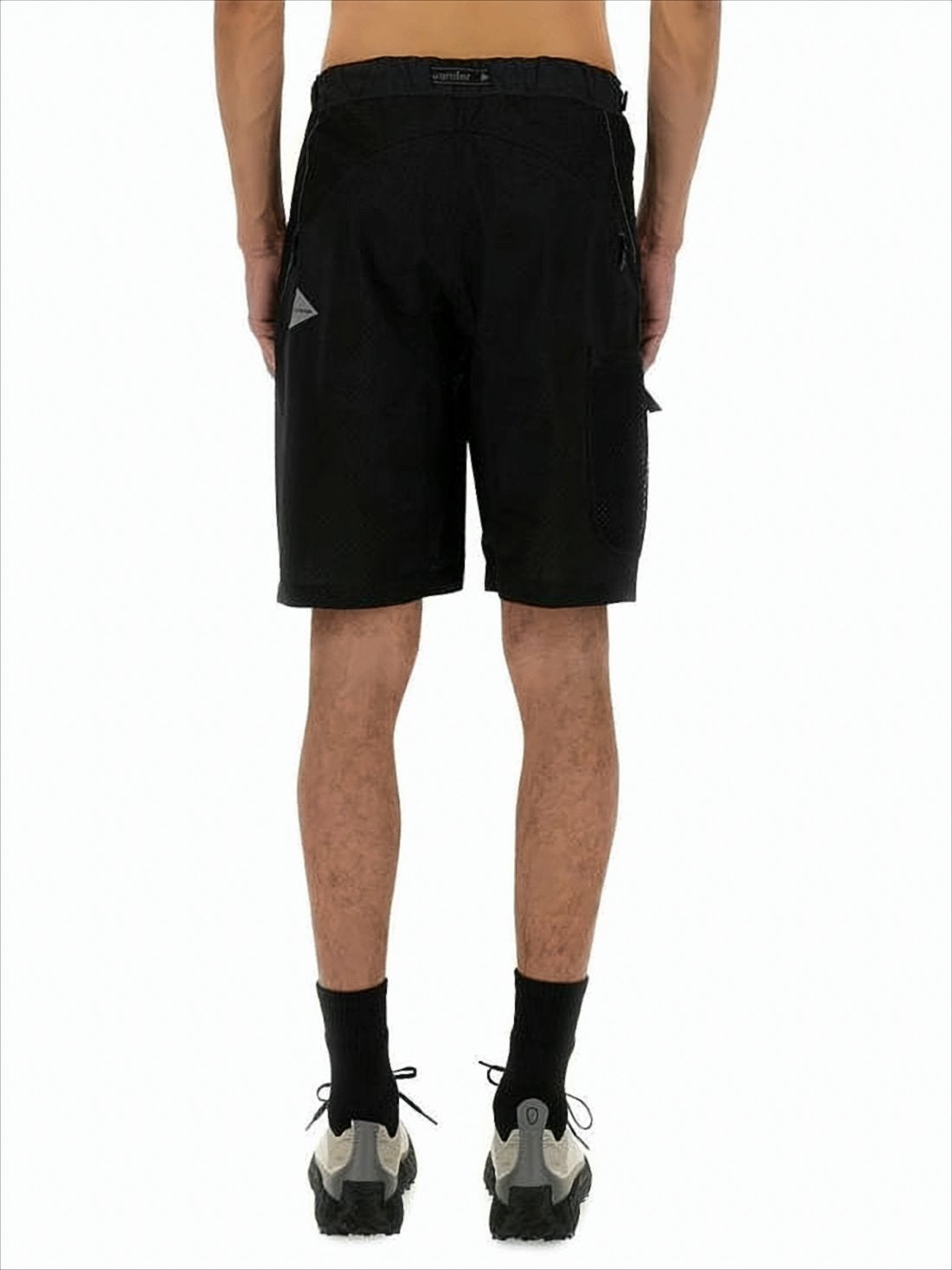 Mid-Thigh Length Black Shorts with Adjustable Belt