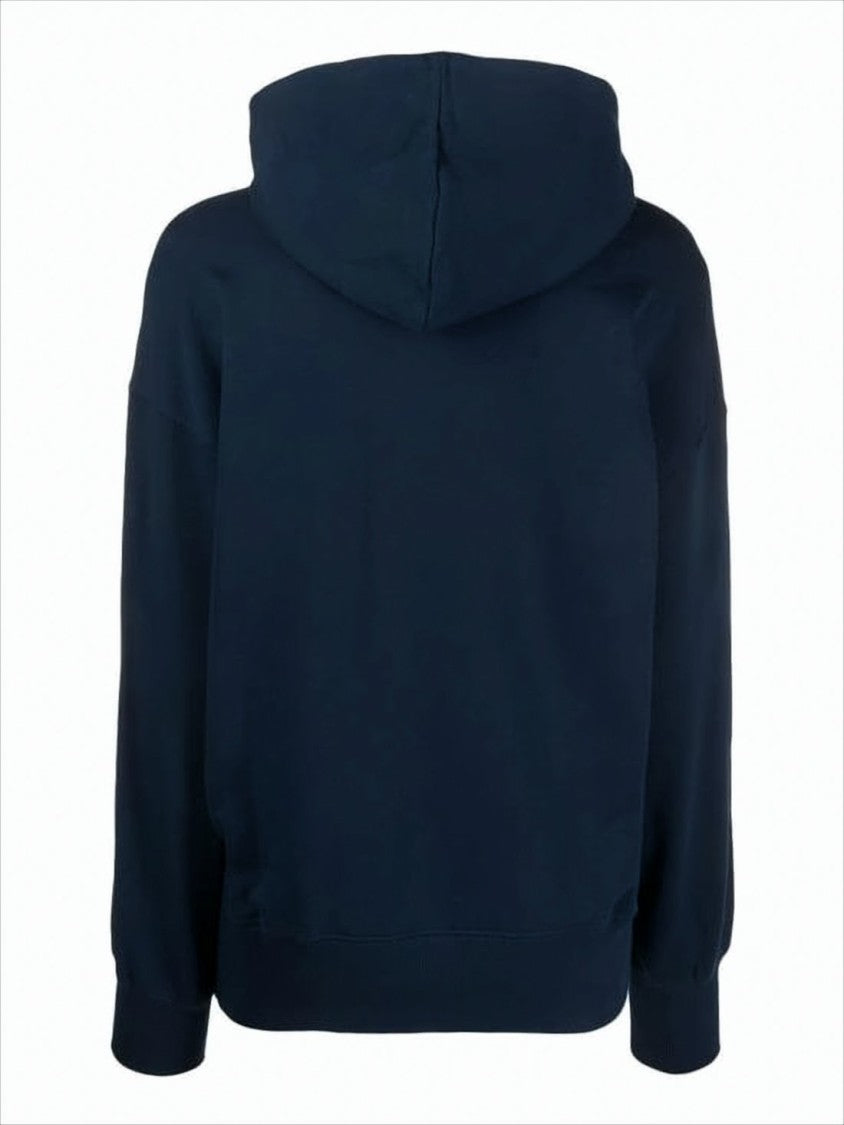 Navy Blue Hoodie with Bold Brushstroke Lettering