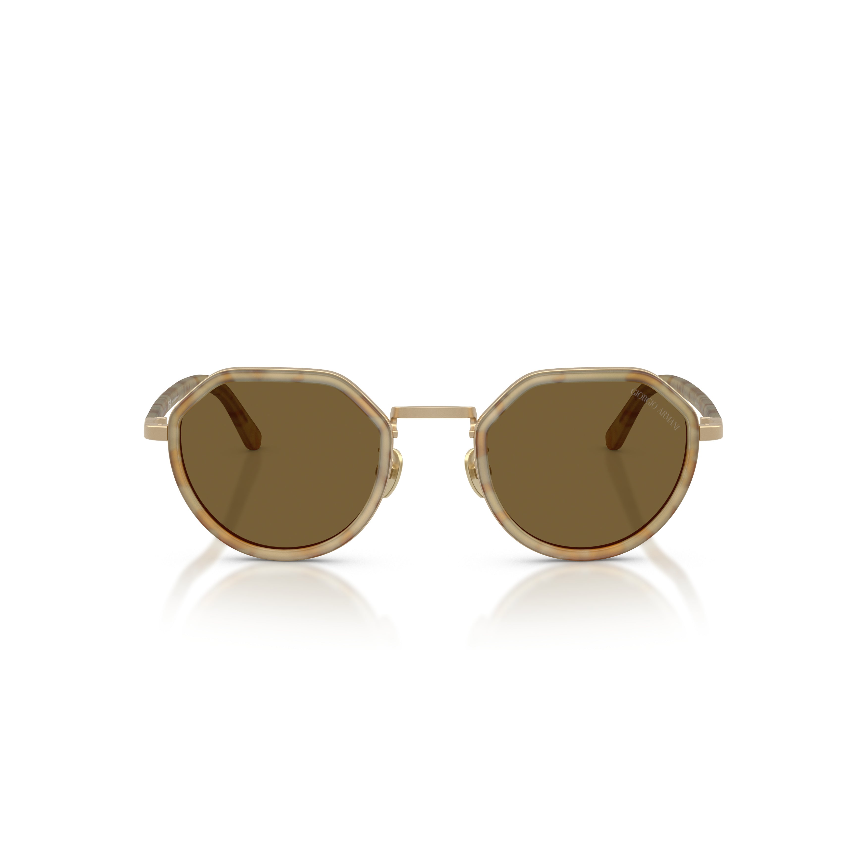 0ar6181 Octagonal Frame Sunglasses with Translucent Beige Accents