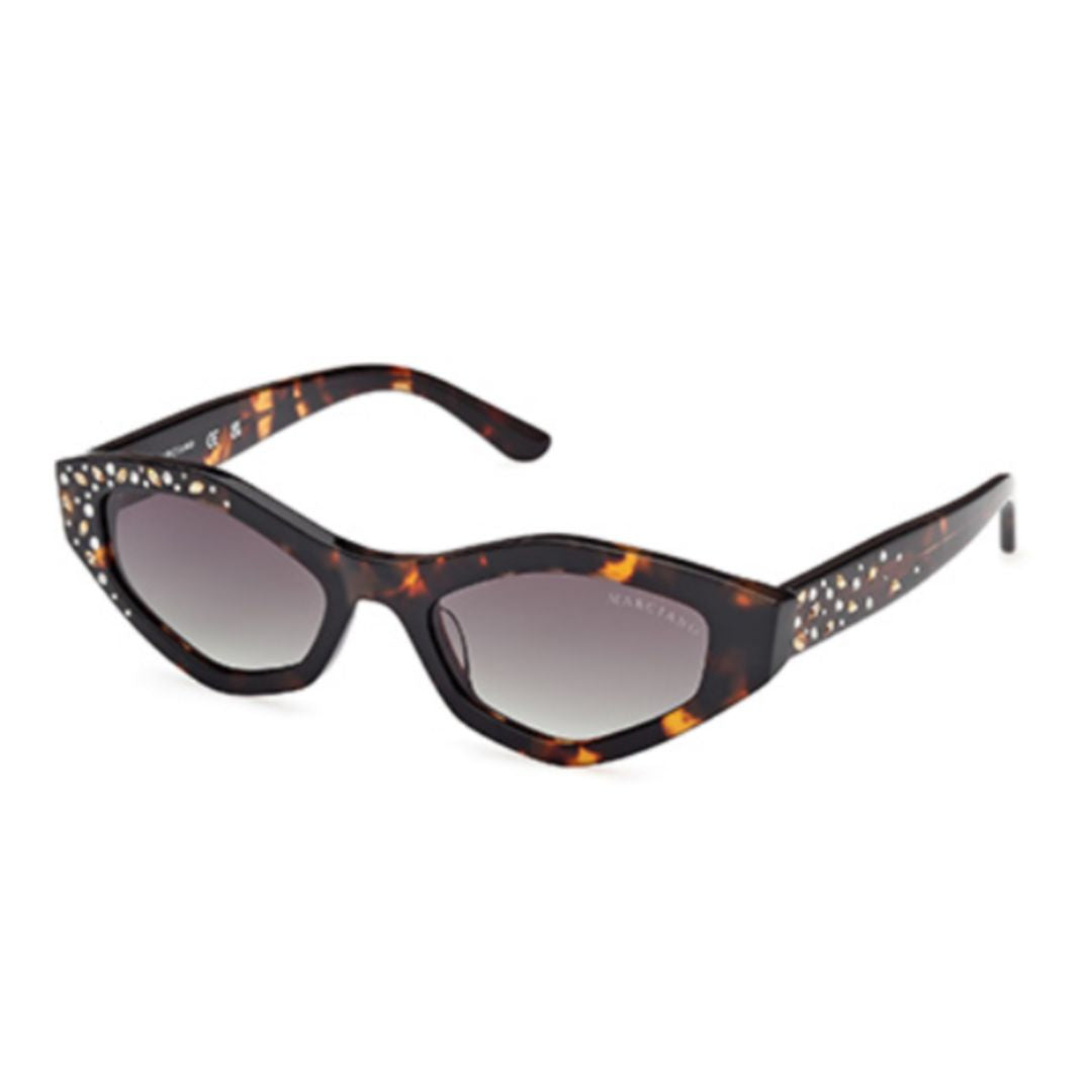 Gm00017 Cat-Eye Tortoiseshell Sunglasses with Sparkling Temples