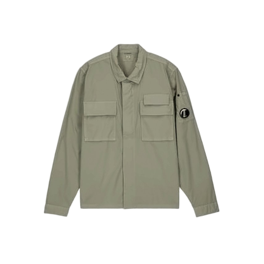 Structured Collar Long-Sleeve Shirt with Concealed Placket