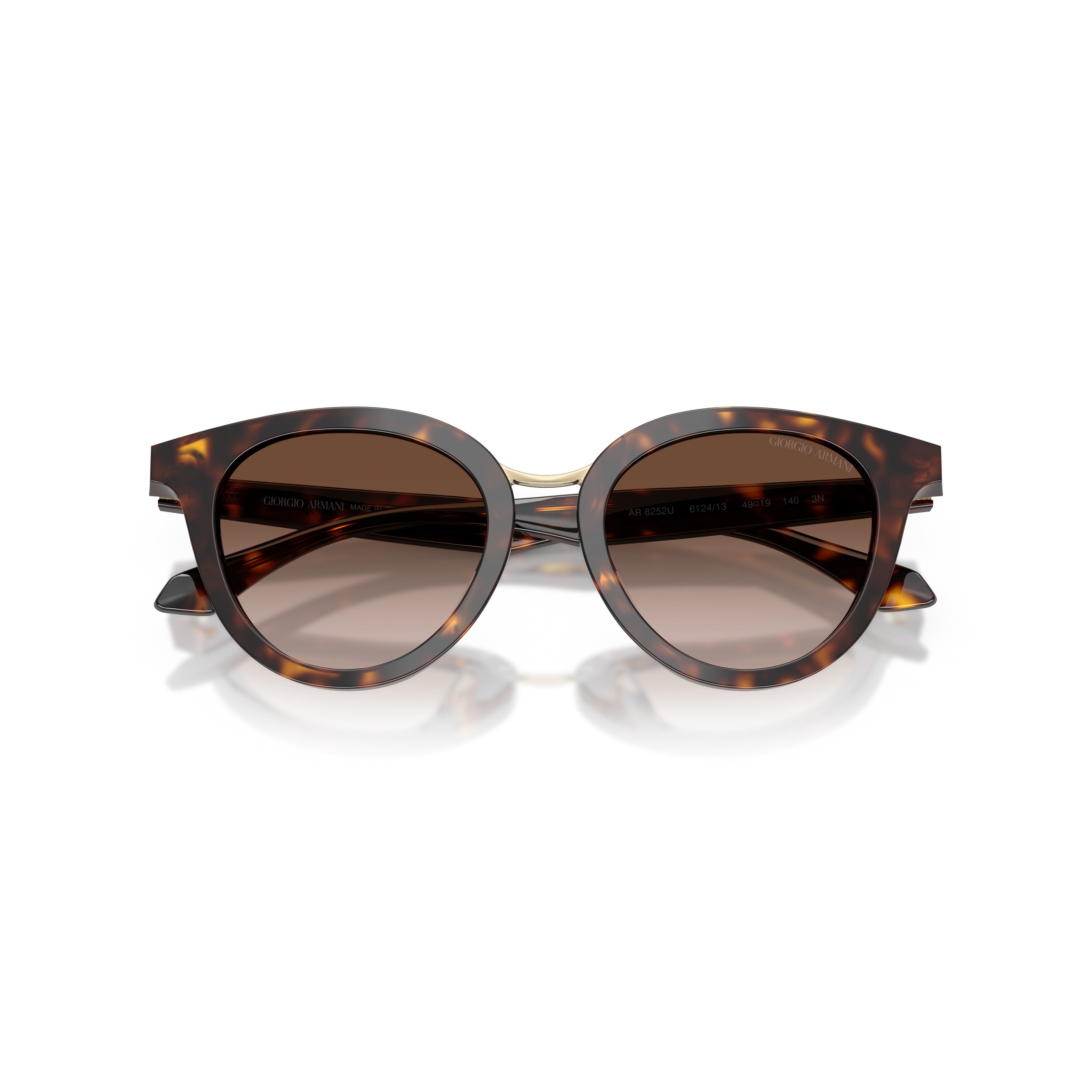 0ar8252u Rounded Cat-Eye Sunglasses with Tortoiseshell Acetate Frame