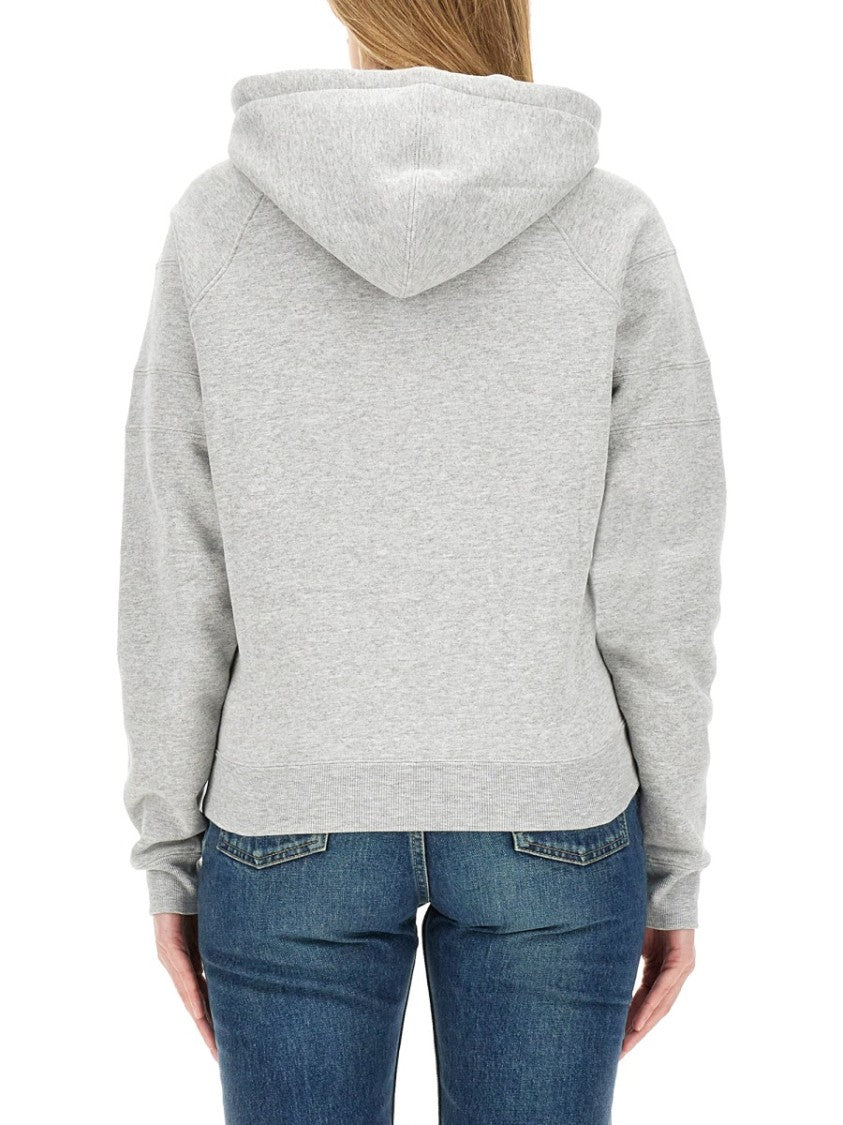 Classic Grey Cotton Hoodie With Drawstring