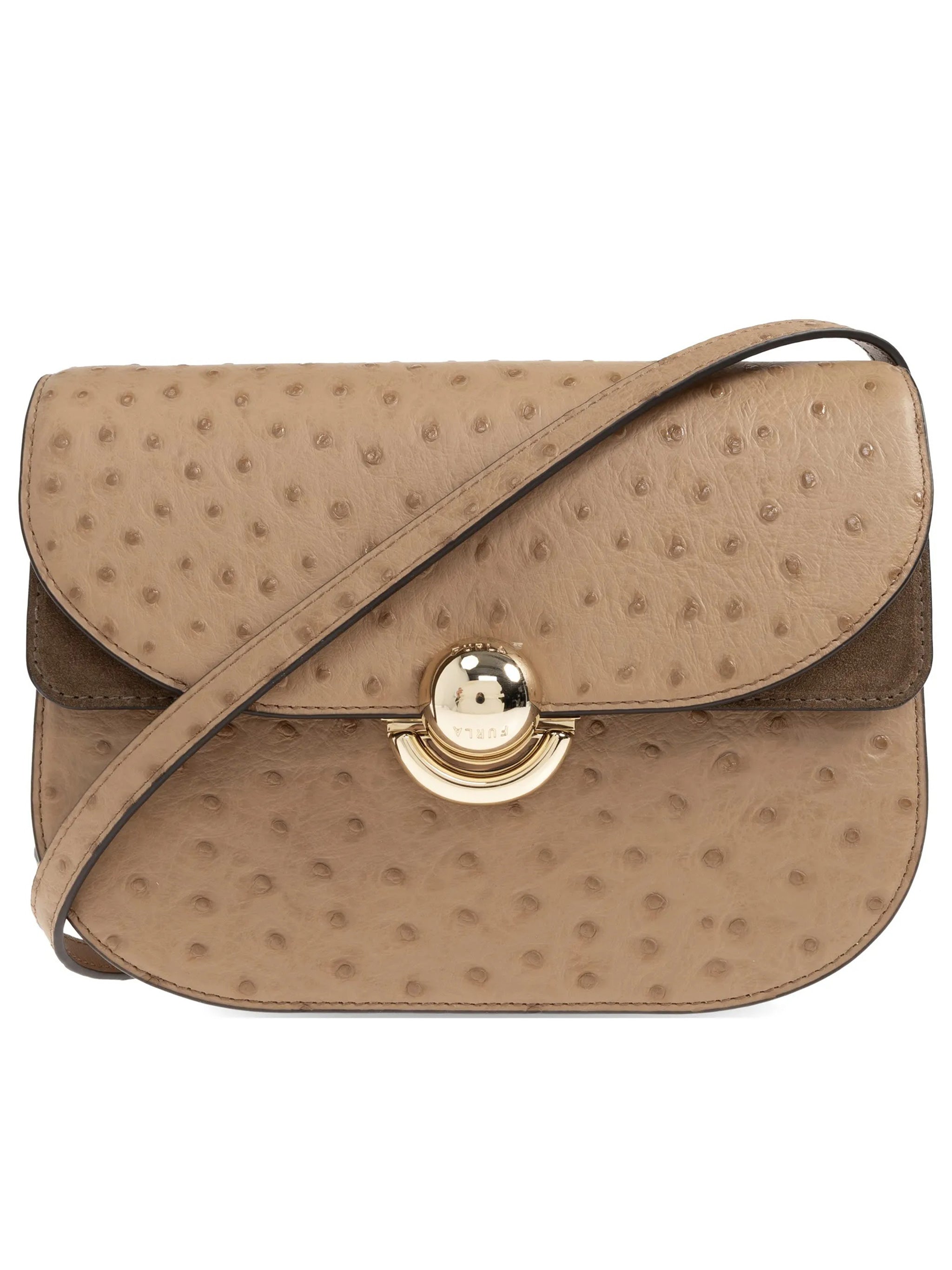 Sfera S Structured Dotted Brown Leather Bag