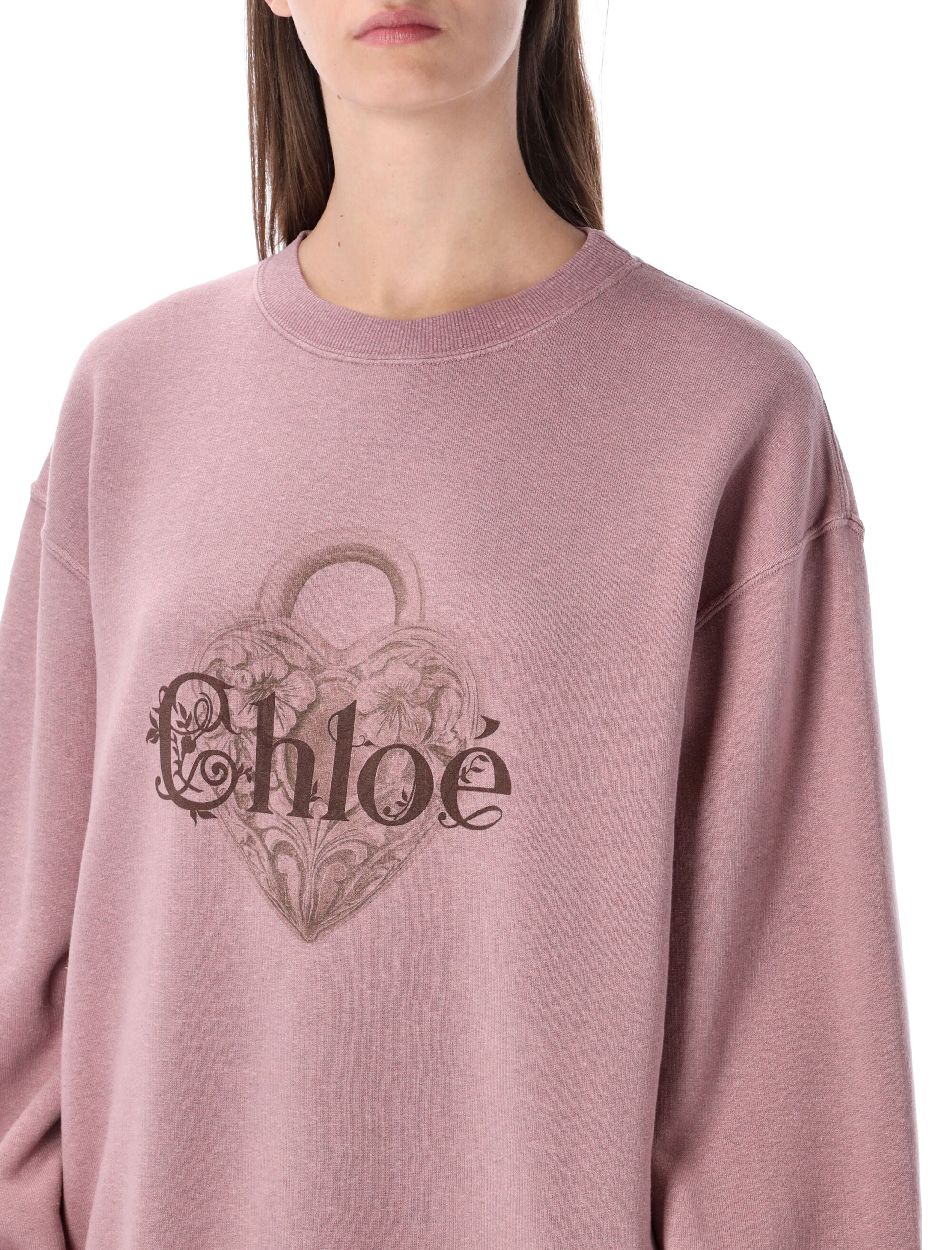 Chloé Pink Chiné Fleece Oversized Sweatshirt