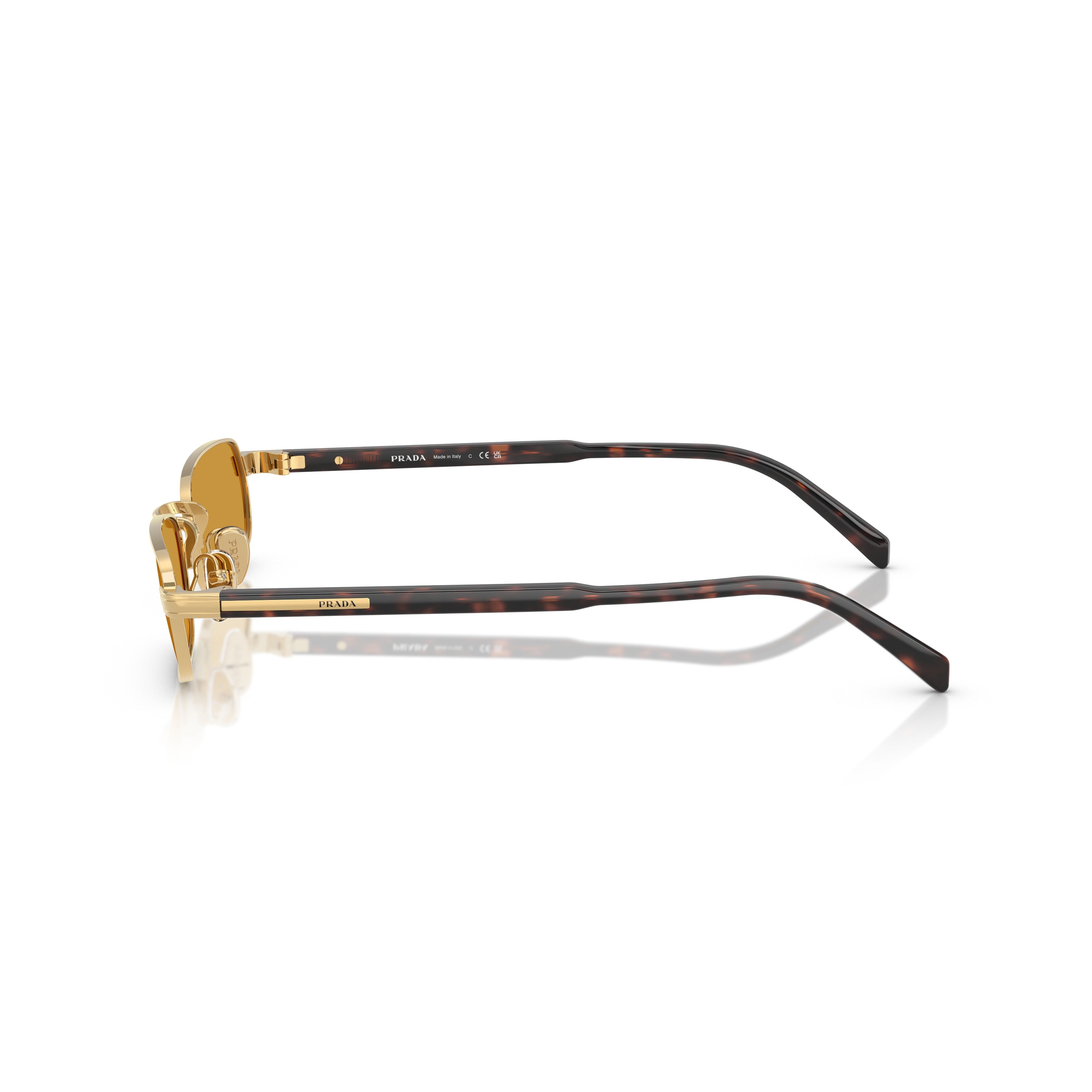 0pr B54s Amber-Tinted Rectangular Sunglasses