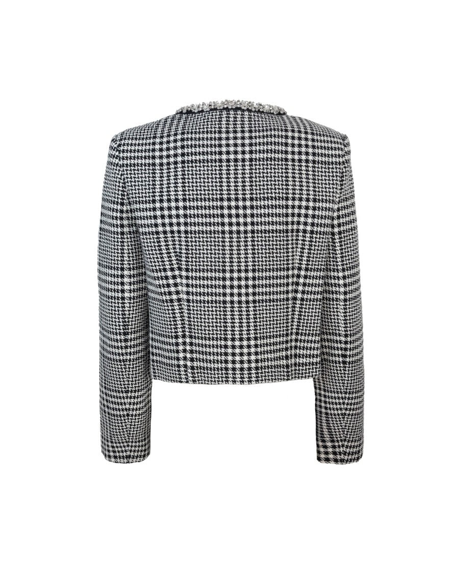 Houndstooth Crystal Trim Jacket