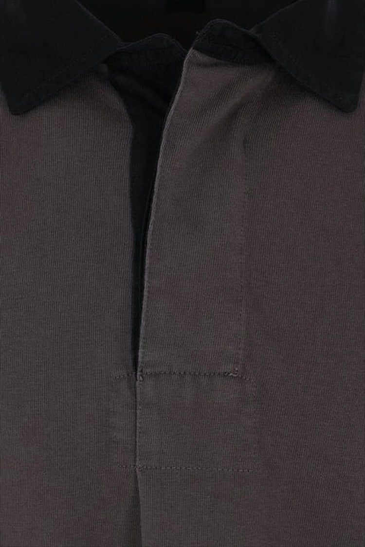 Long-Sleeved Polo Shirt With Cropped Fit And Contrasting Collar