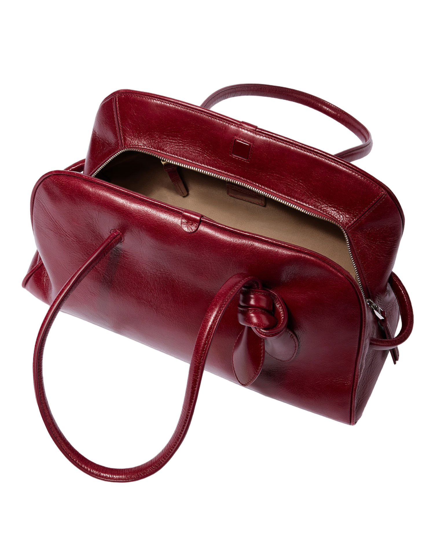 Bowling Bag In Lacquered Cowhide Leather