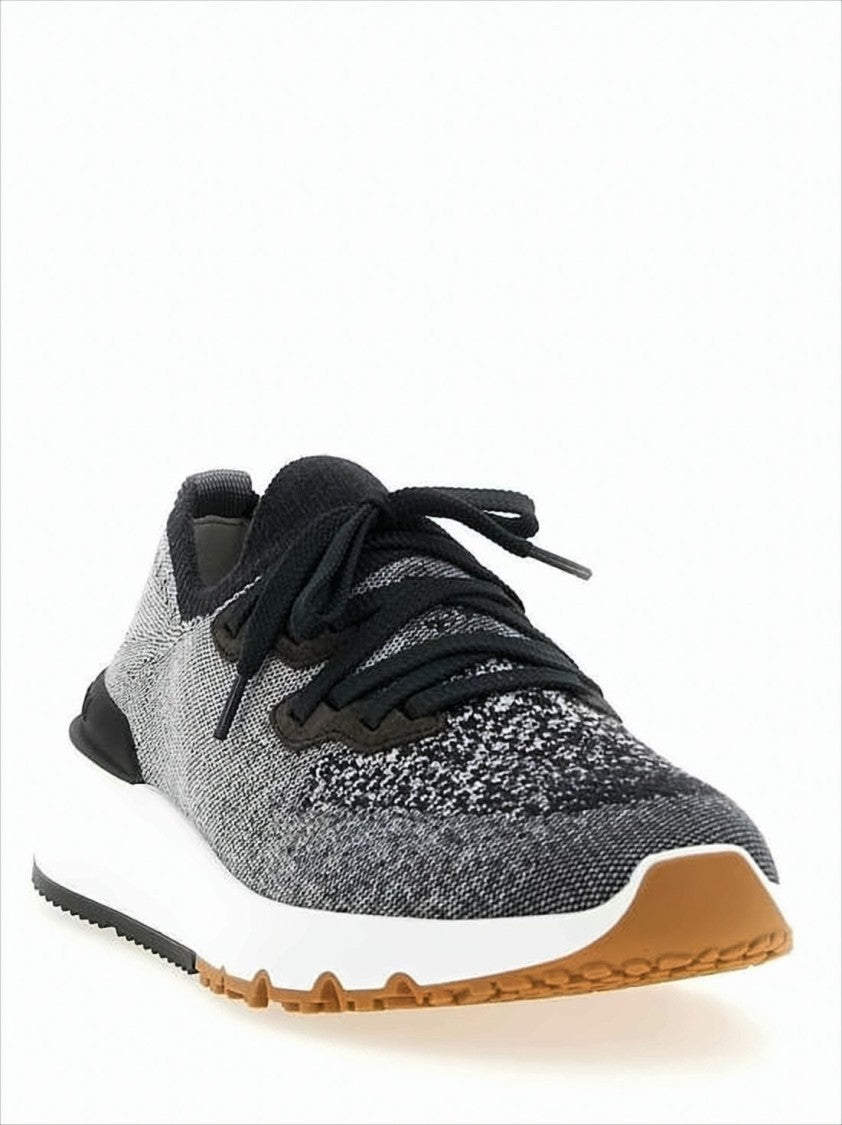 Gradient Knitted Sneakers with Rubber Outsole