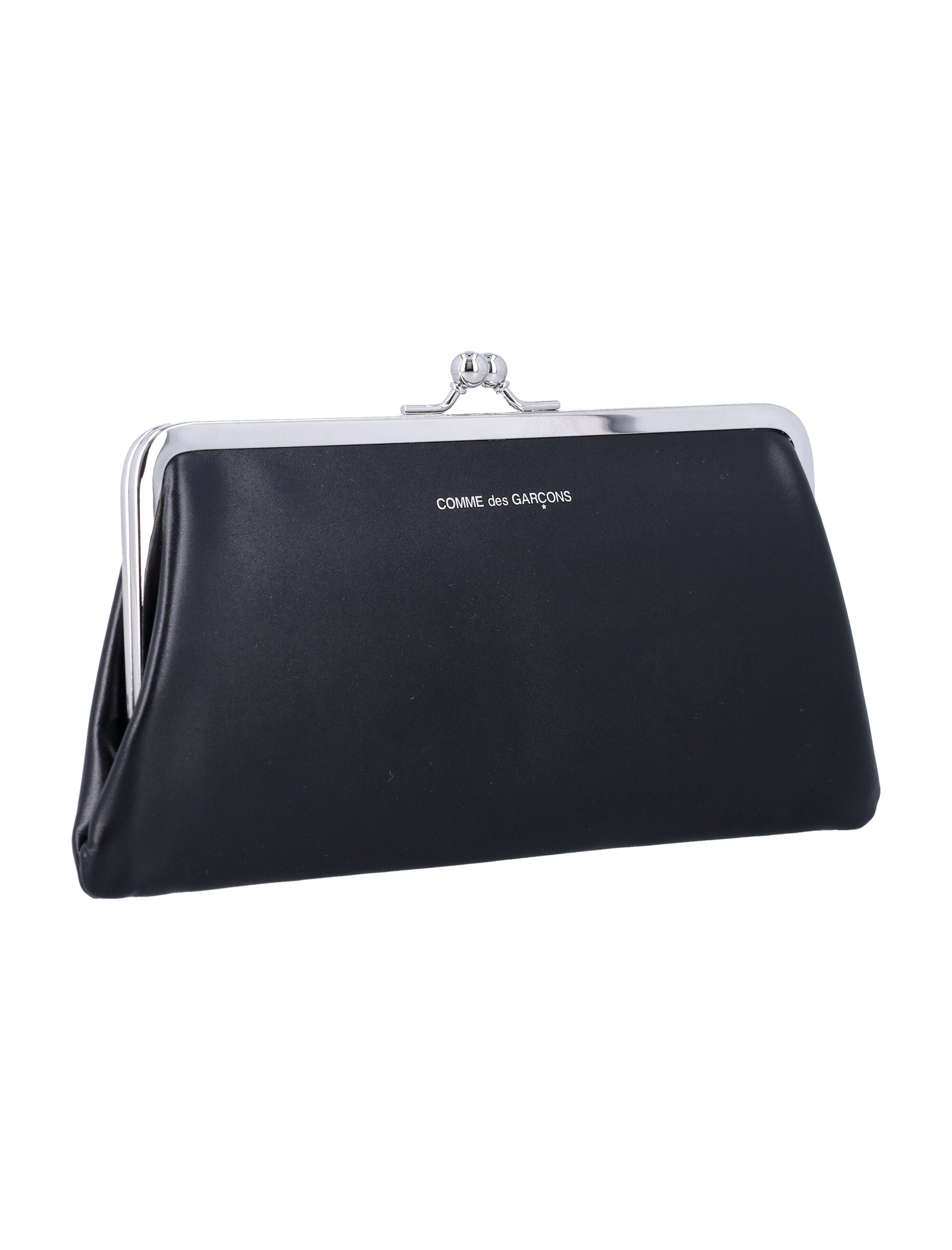 Kiss-Clasp Purse With Silver-Tone Hardware