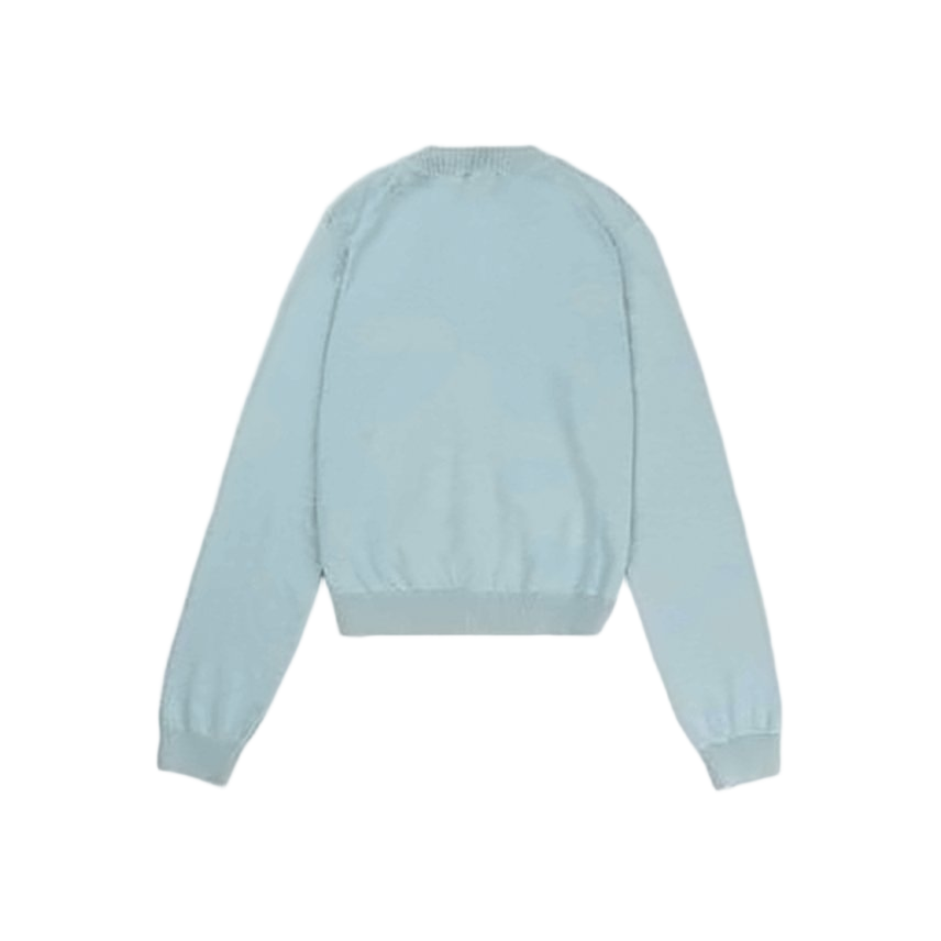Light Blue Knit Cardigan with V-Neckline
