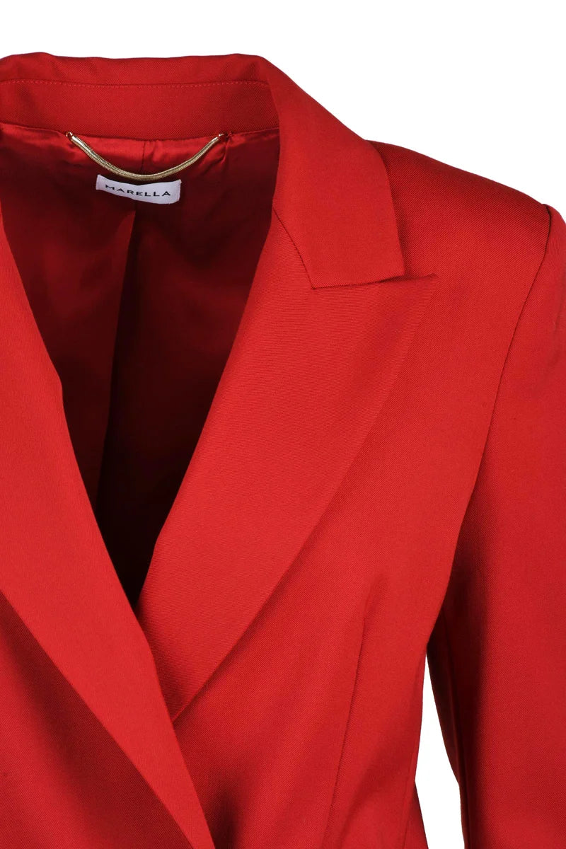 Nuptial Double-breasted Blazer - Red