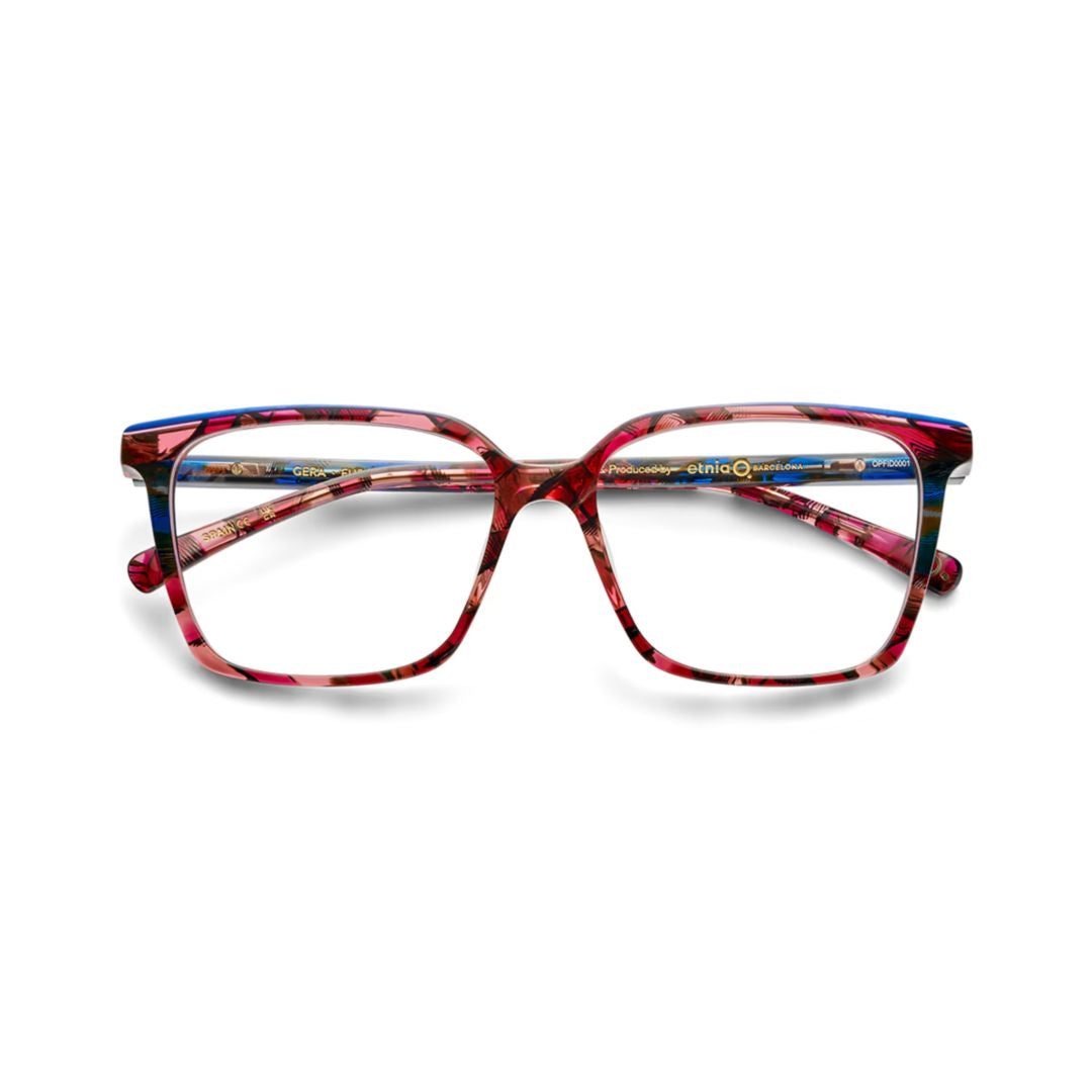 Gera Bold Oversized Square Acetate Eyeglasses with Artistic Multicolored Pattern