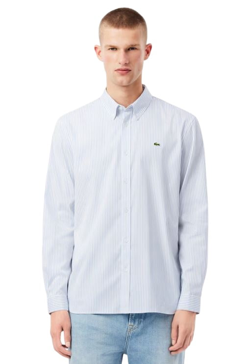 Pinstriped Casual Shirt with Mother-of-Pearl Buttons