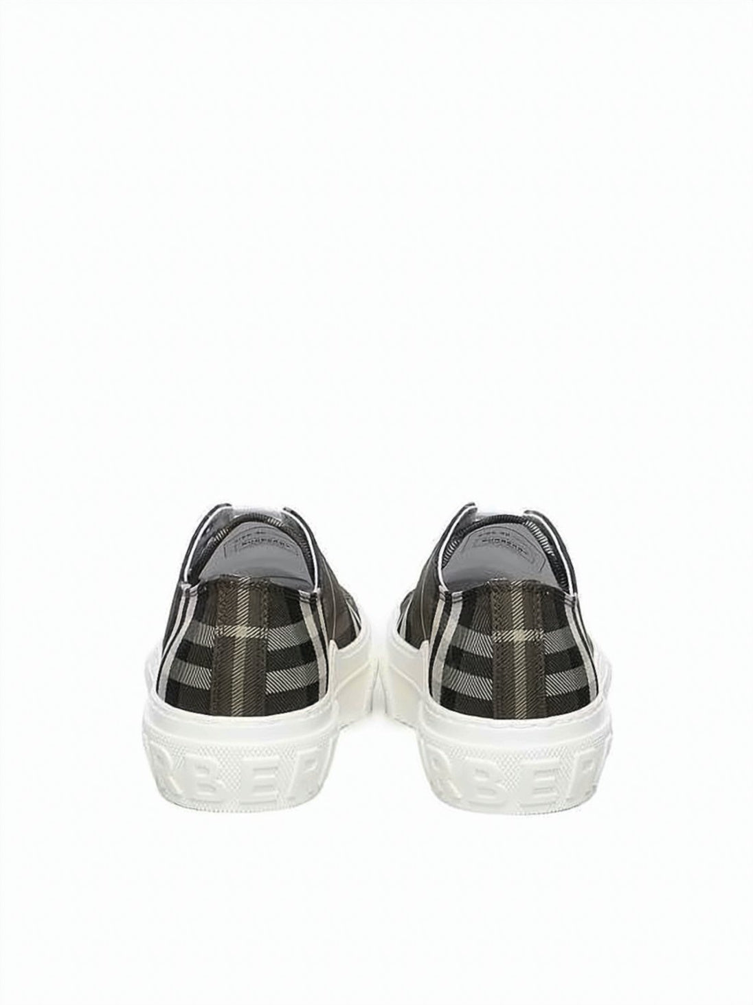 Checkered Nylon Low-Top Sneakers with Rubber Sole