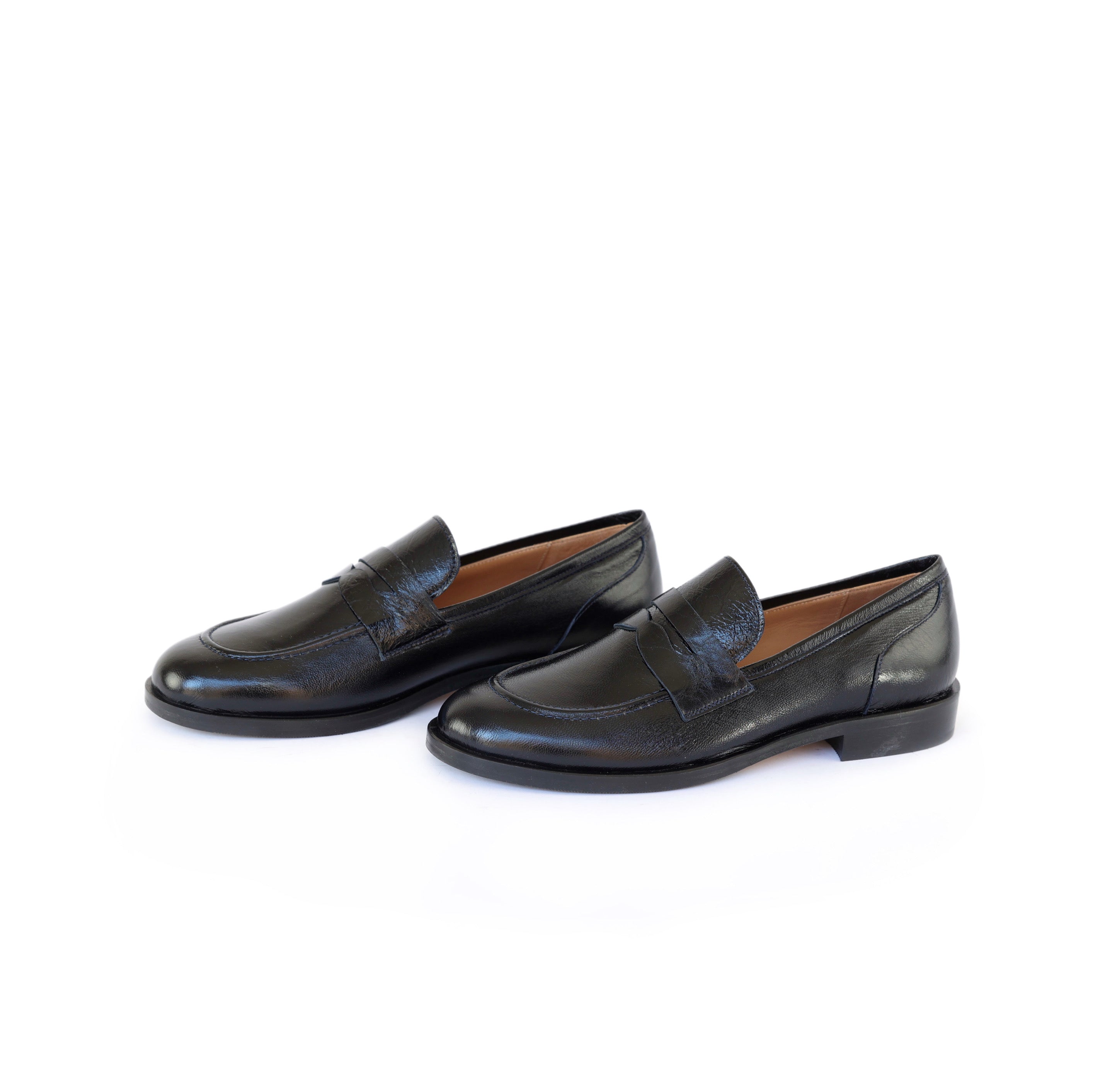 Classic Penny Loafers in Black Leather