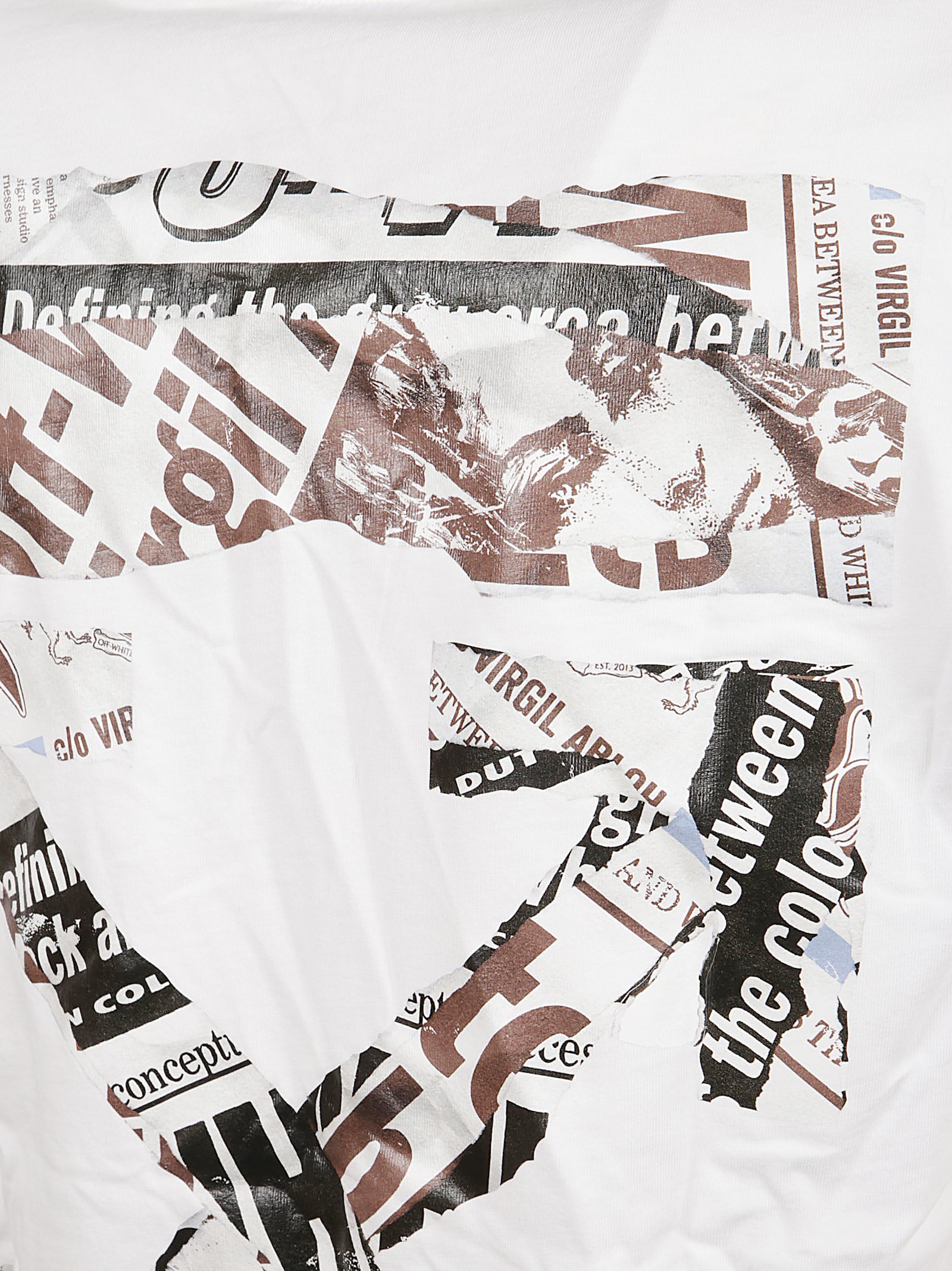 Cotton Slim Fit T-Shirt With Newspaper Motif