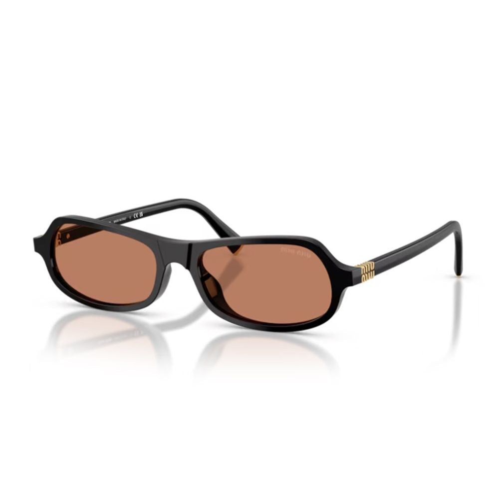 Sculpted Black Acetate Sunglasses with Retro Character