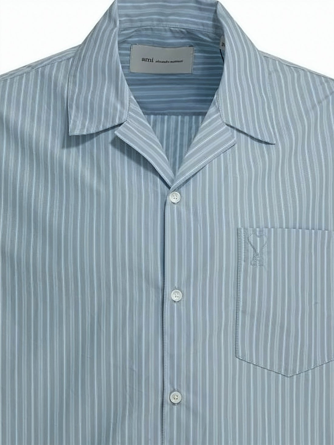 Vertical Stripe Relaxed Fit Short-Sleeve Shirt