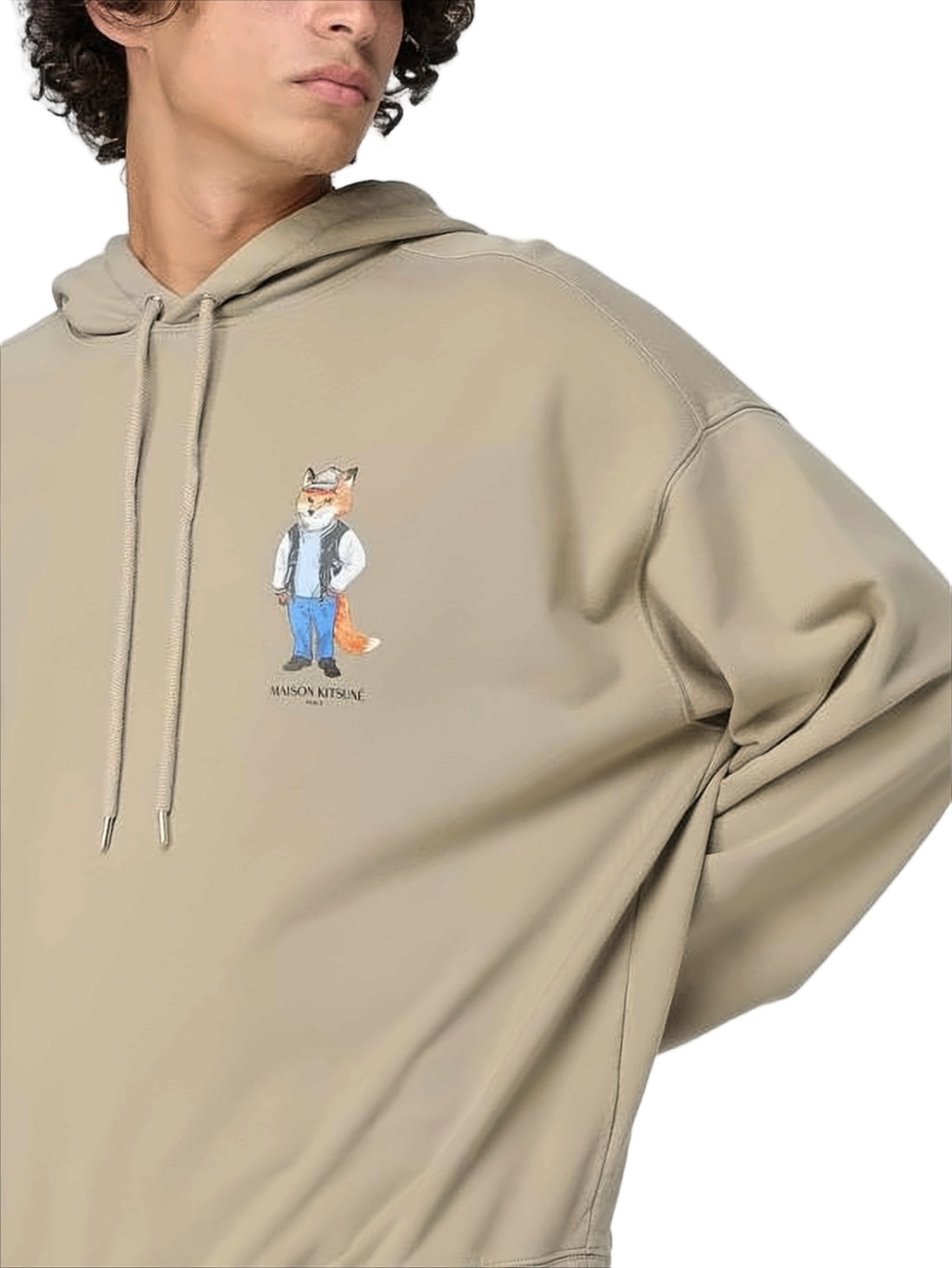 Oversized Hoodie with Playful Fox Graphic
