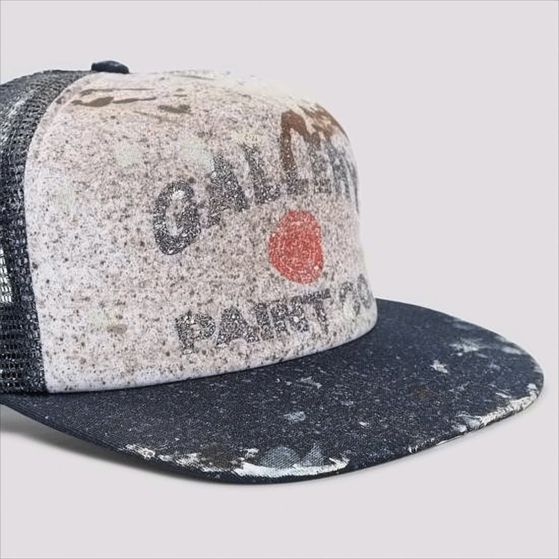 Distressed Paint-Splatter Trucker Cap