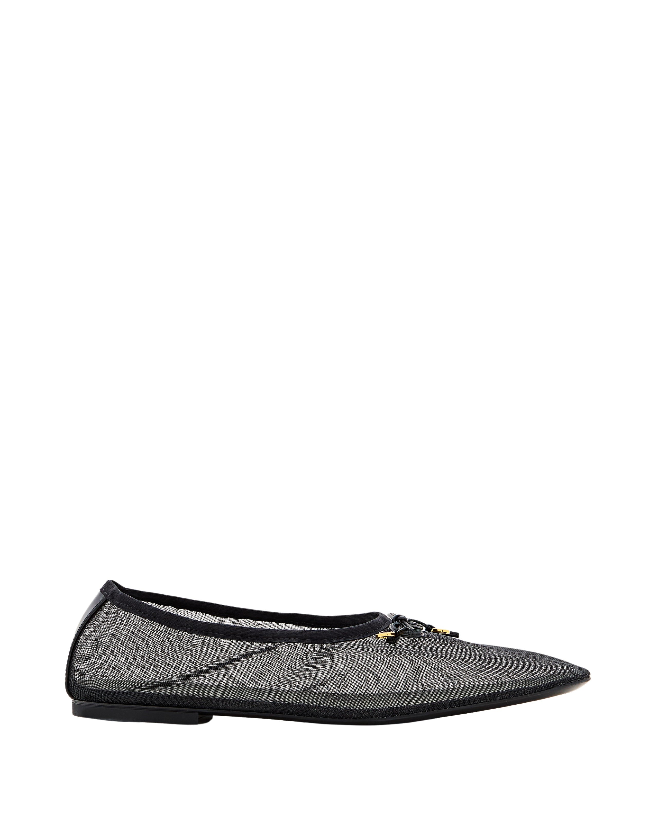 Square Toe Ballerina Flats With Bow Detail
