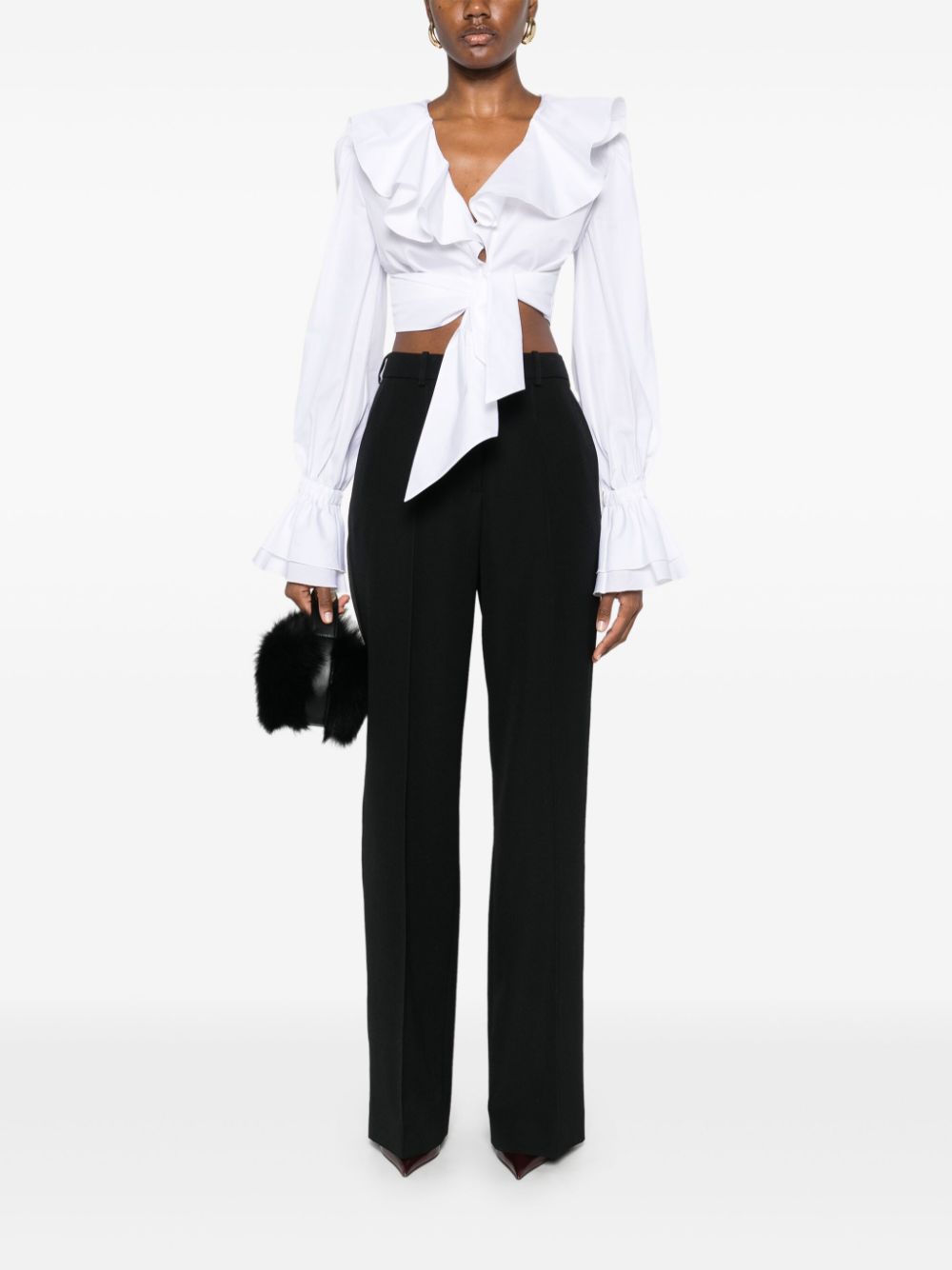 Wide-Leg Black Trousers