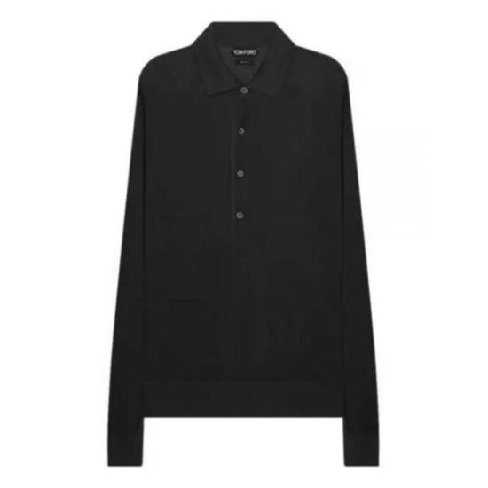 Silk and Cotton Blend Long-Sleeve Polo Shirt