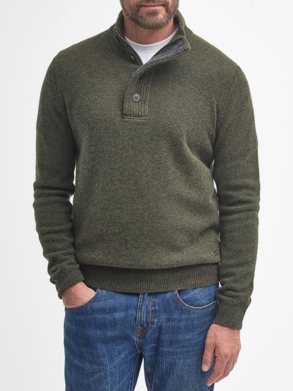 Essential Patch Half Zip Sweater