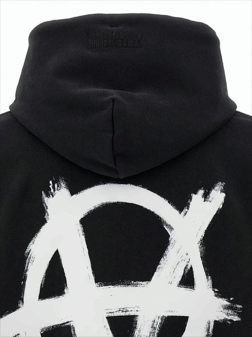 Oversized Black Hoodie with Graphic Logo
