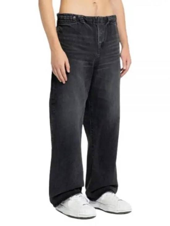 Relaxed-Fit Wide-Leg Denim Pants With Classic Texture
