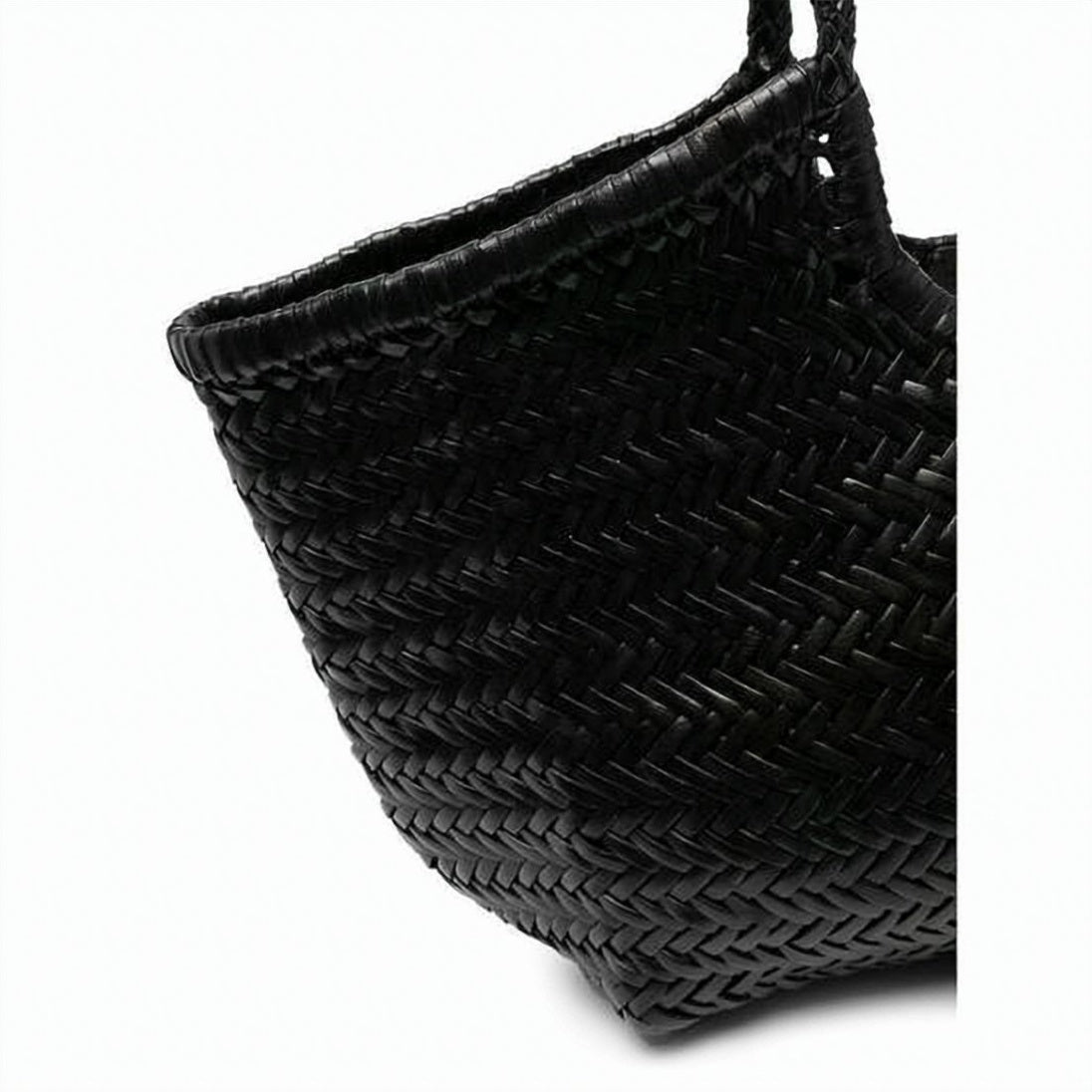 Spacious Woven Buffalo Leather Shoulder Bag