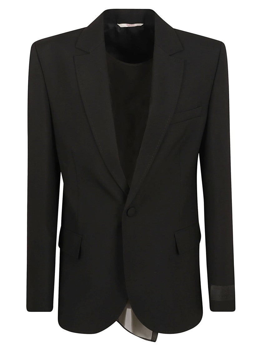 Tailored Black Wool Jacket With Notched Lapels