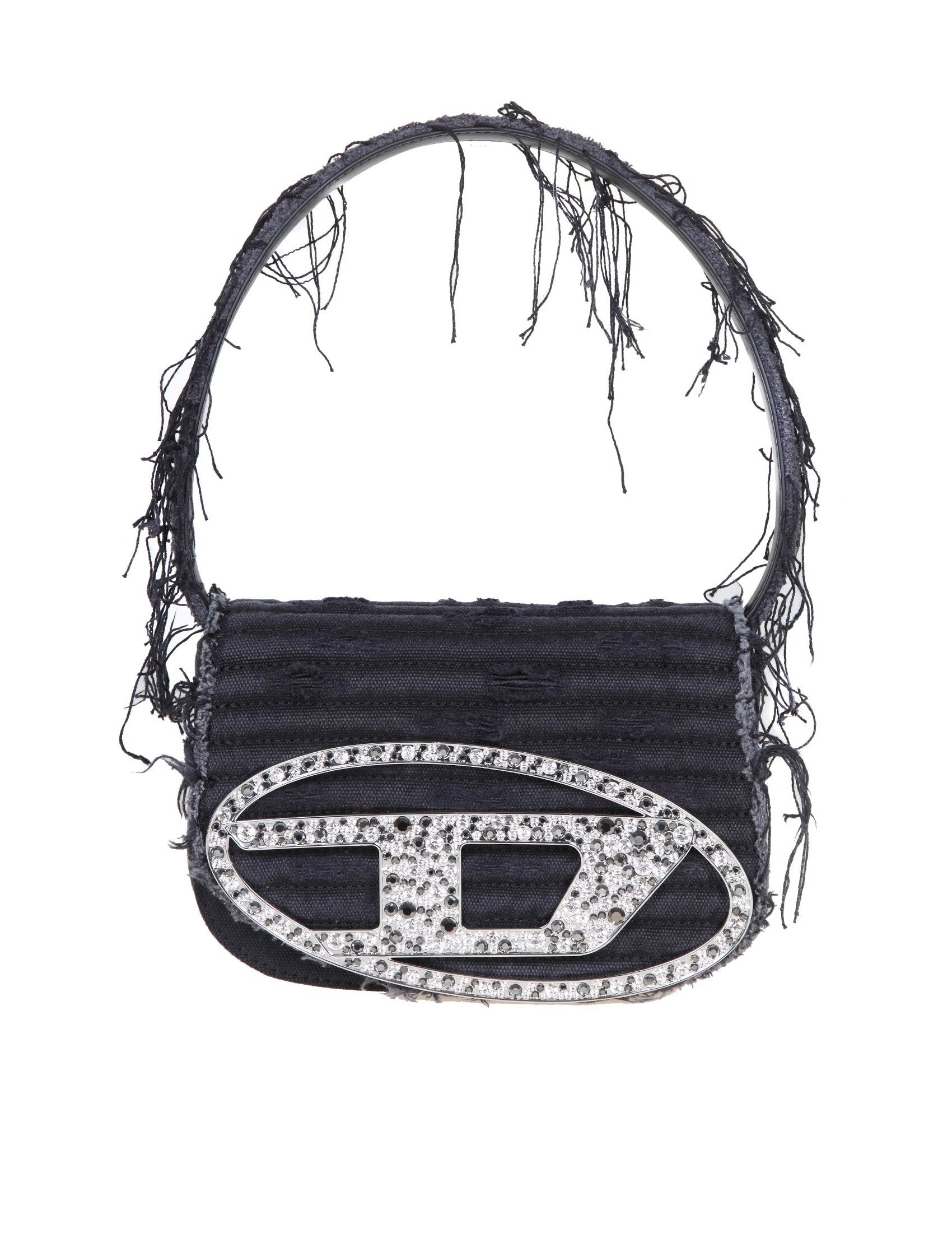 1Dr Bag In Black Canvas With Applied Crystals