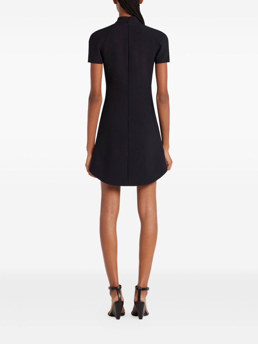 Funnel Neck Black Mini Dress